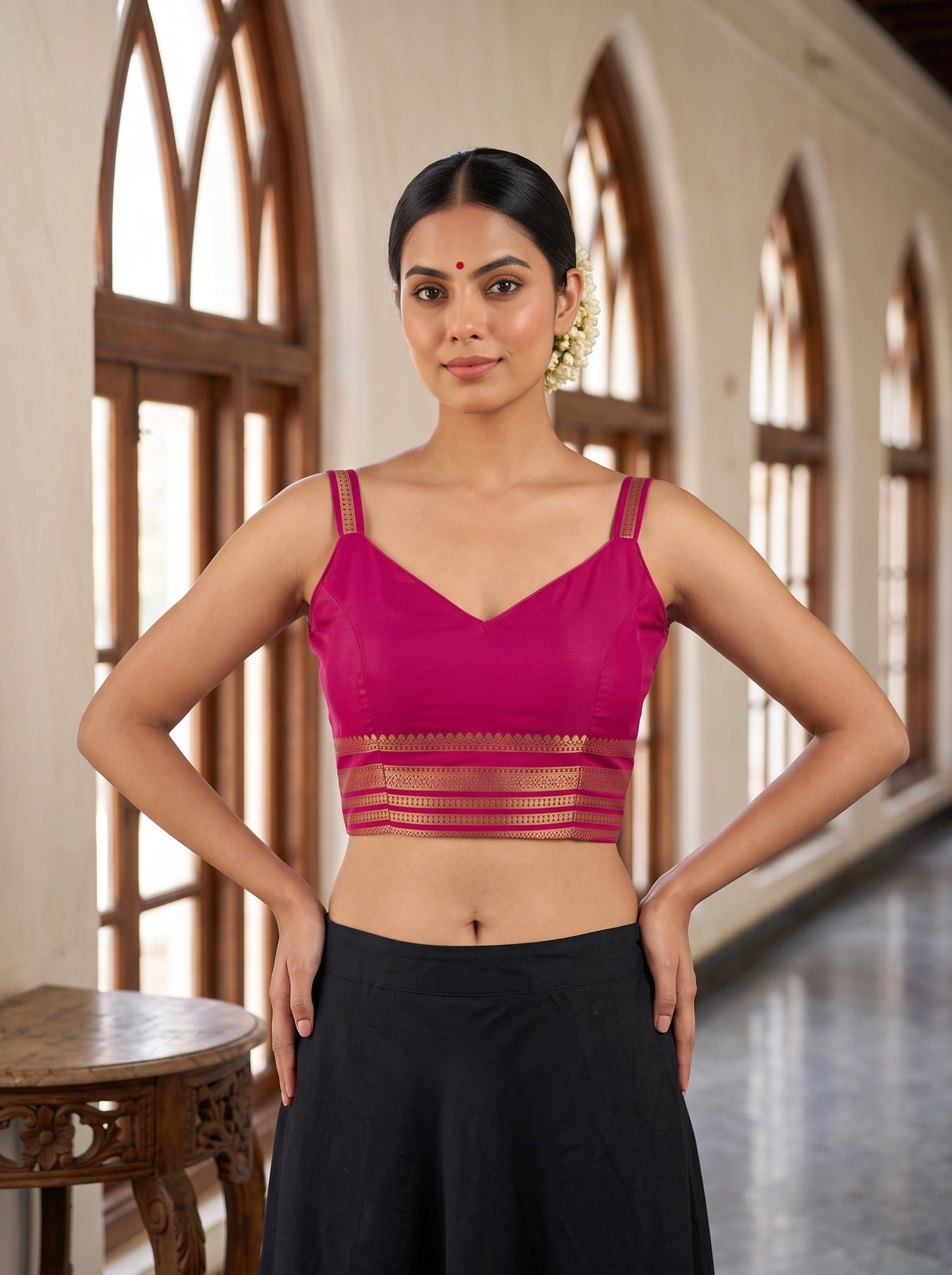 MIMOSA Sapphire Saree Saree — blouse close-up