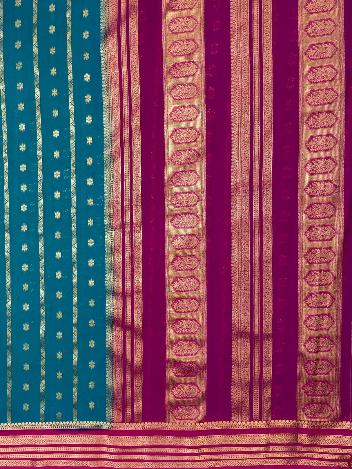 MIMOSA Sapphire Saree Saree — pallu and zari work detail