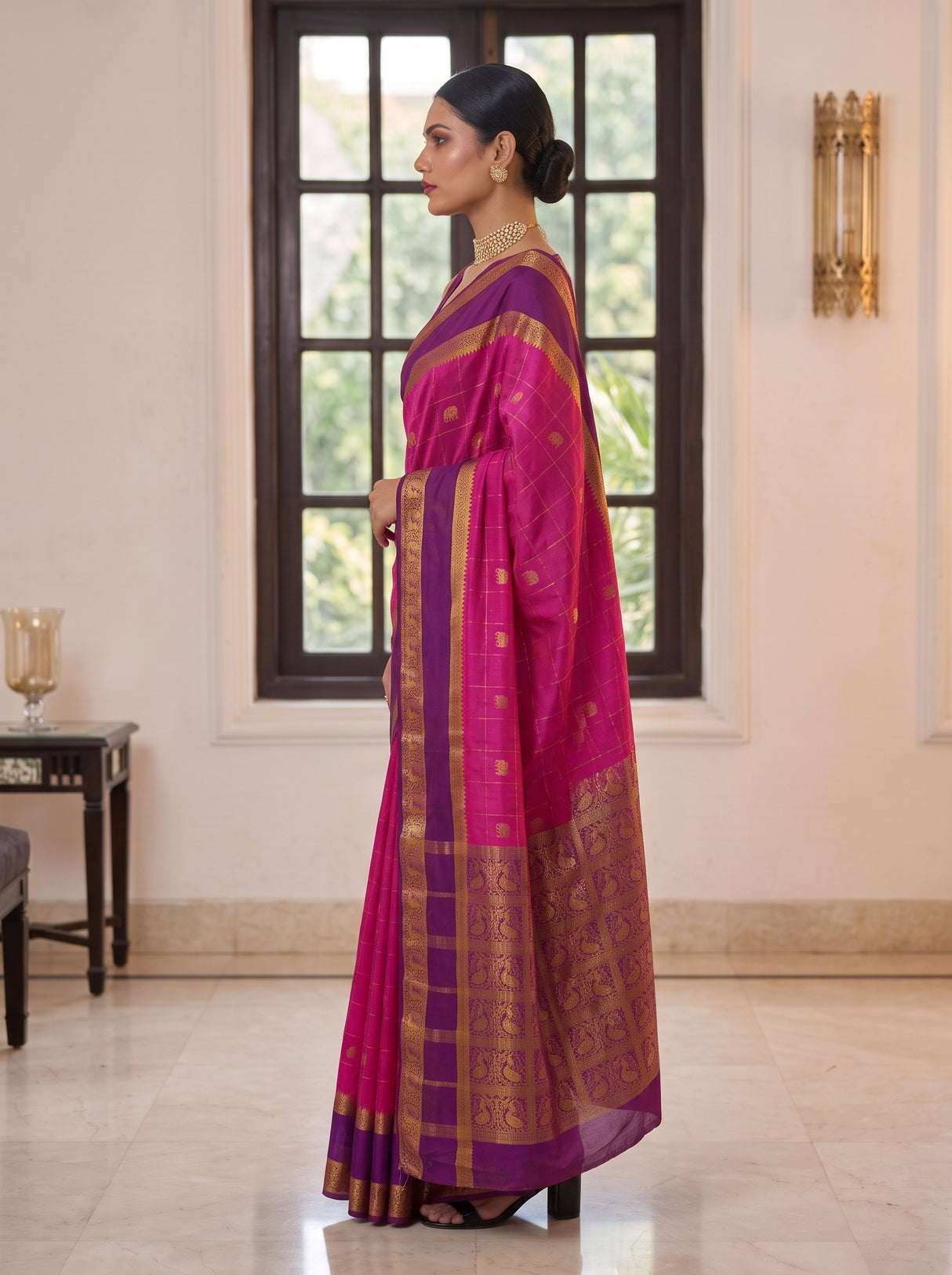 MIMOSA Magenta Saree Saree — pose 3 styling detail