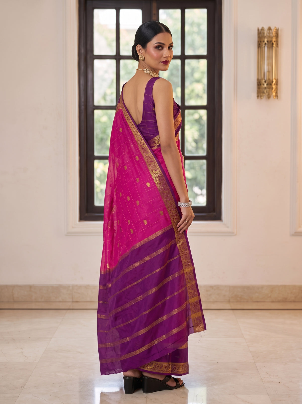 MIMOSA Magenta Saree Saree — pose 7 styling detail