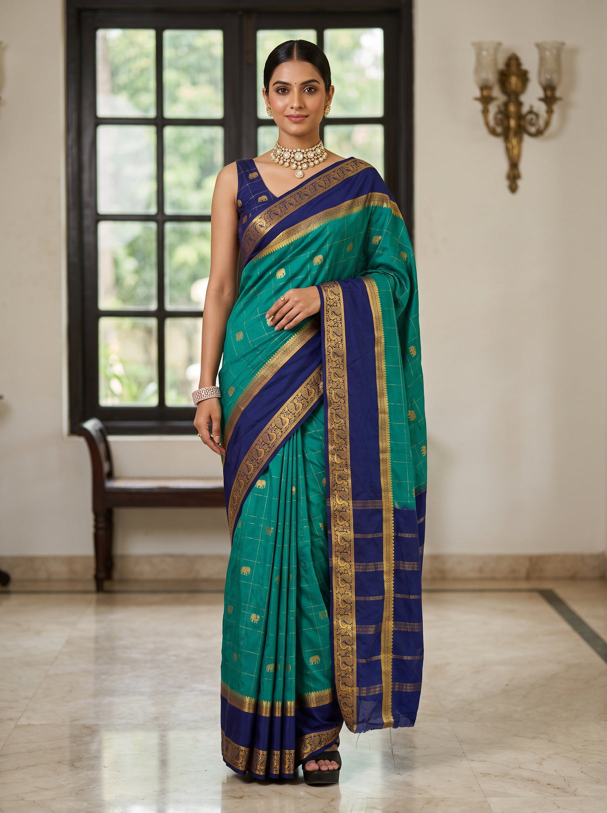 MIMOSA Rama Saree Saree — front view on mannequin
