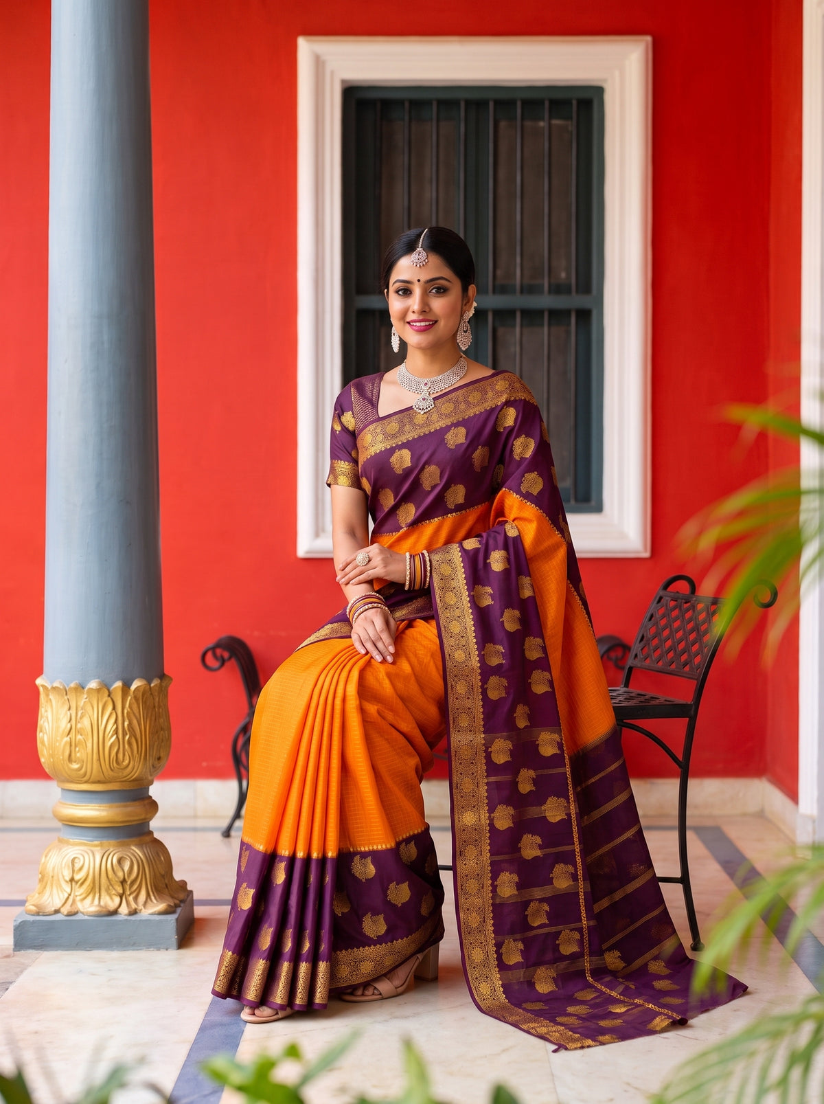 MIMOSA Mustard Saree Saree — pose 8 styling detail