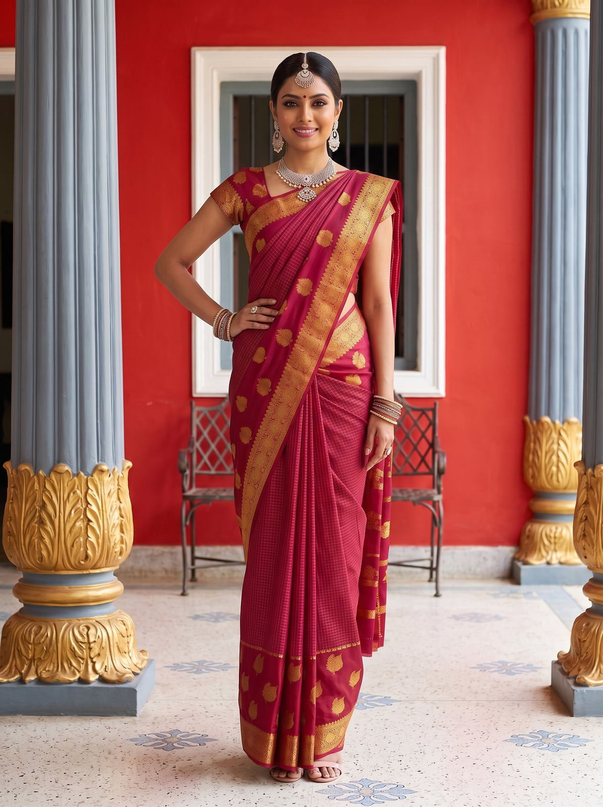 MIMOSA Rani Saree Saree — pose 4 styling detail