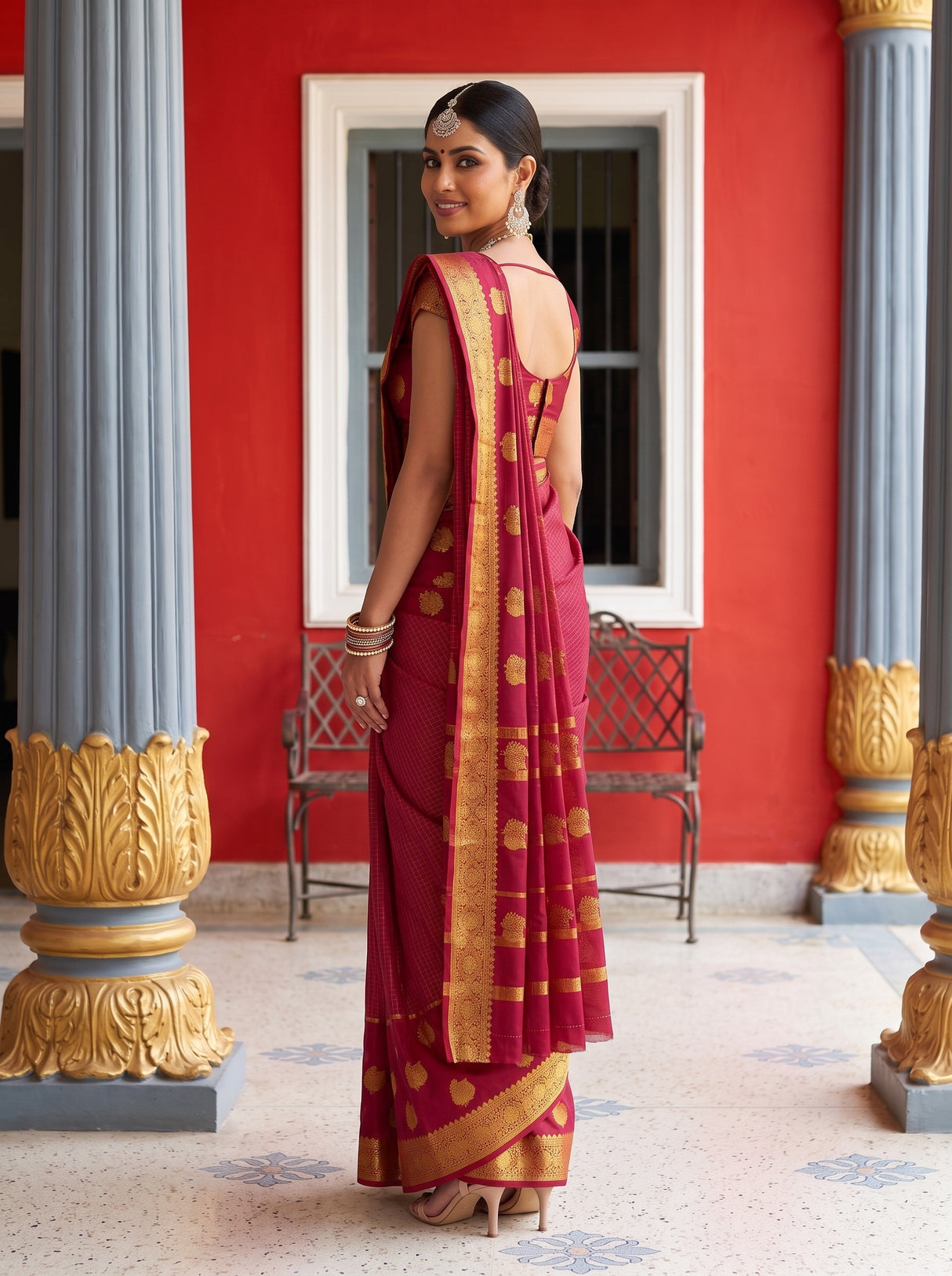 MIMOSA Rani Saree Saree — pose 7 styling detail