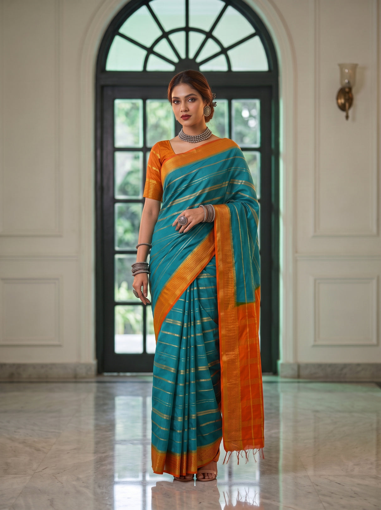 MIMOSA Sapphire Saree Saree — pose 10 styling detail