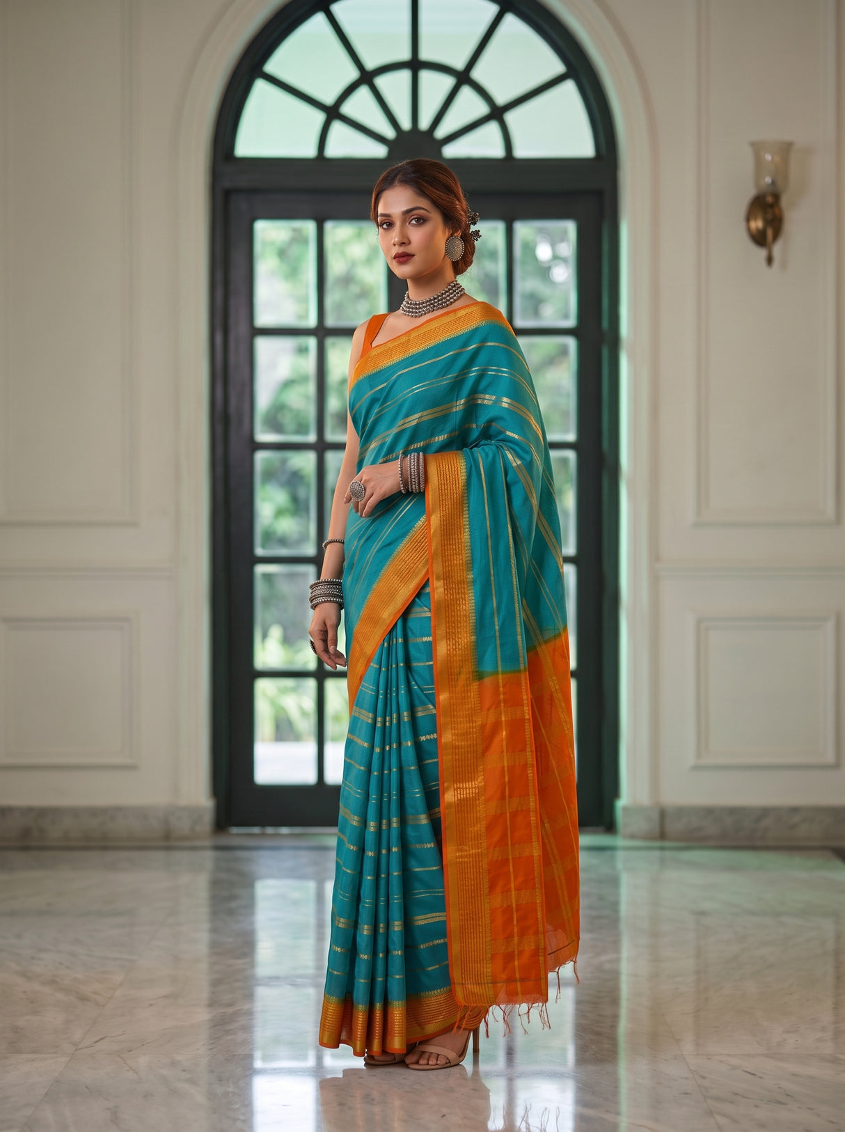 MIMOSA Sapphire Saree Saree — pose 5 styling detail
