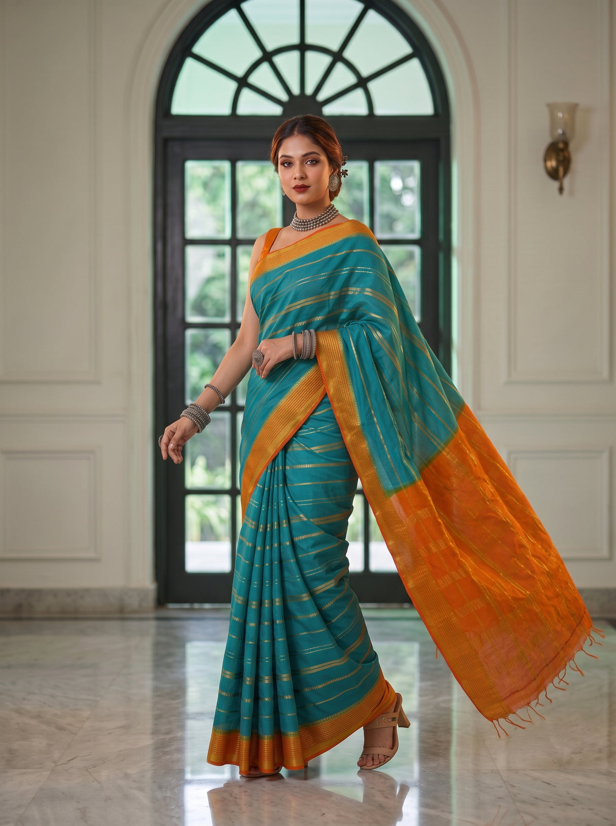 MIMOSA Sapphire Saree Saree — pose 9 styling detail