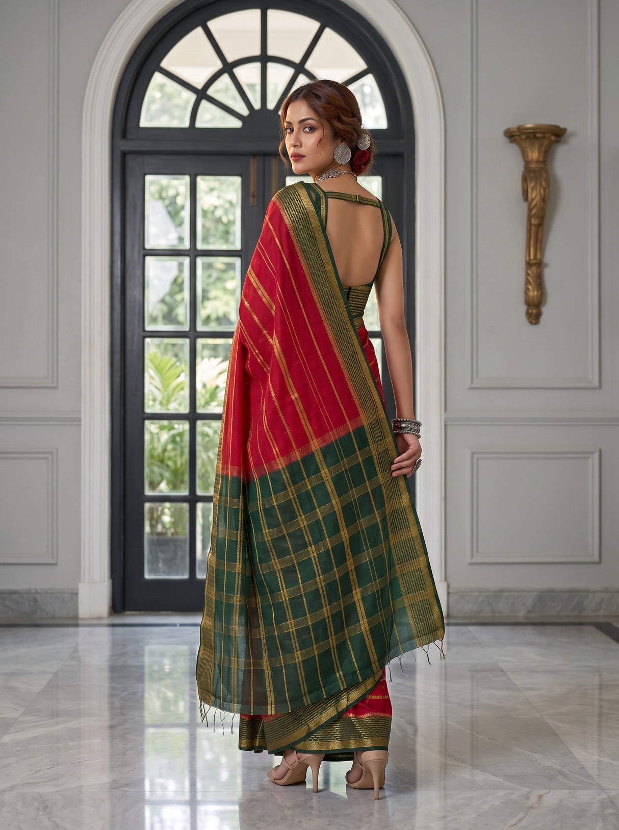 MIMOSA Strawberry Saree Saree — pose 7 styling detail