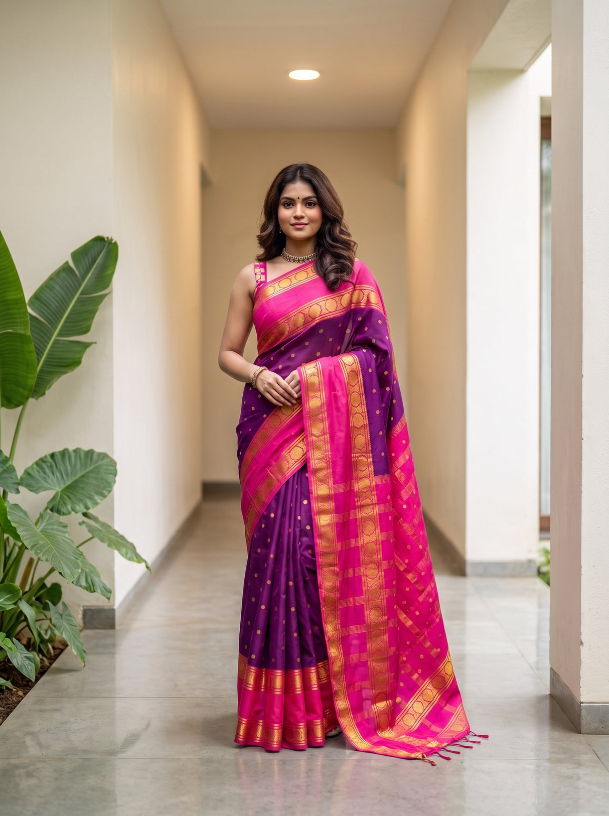 MIMOSA Magenta Saree Saree — pose 10 styling detail