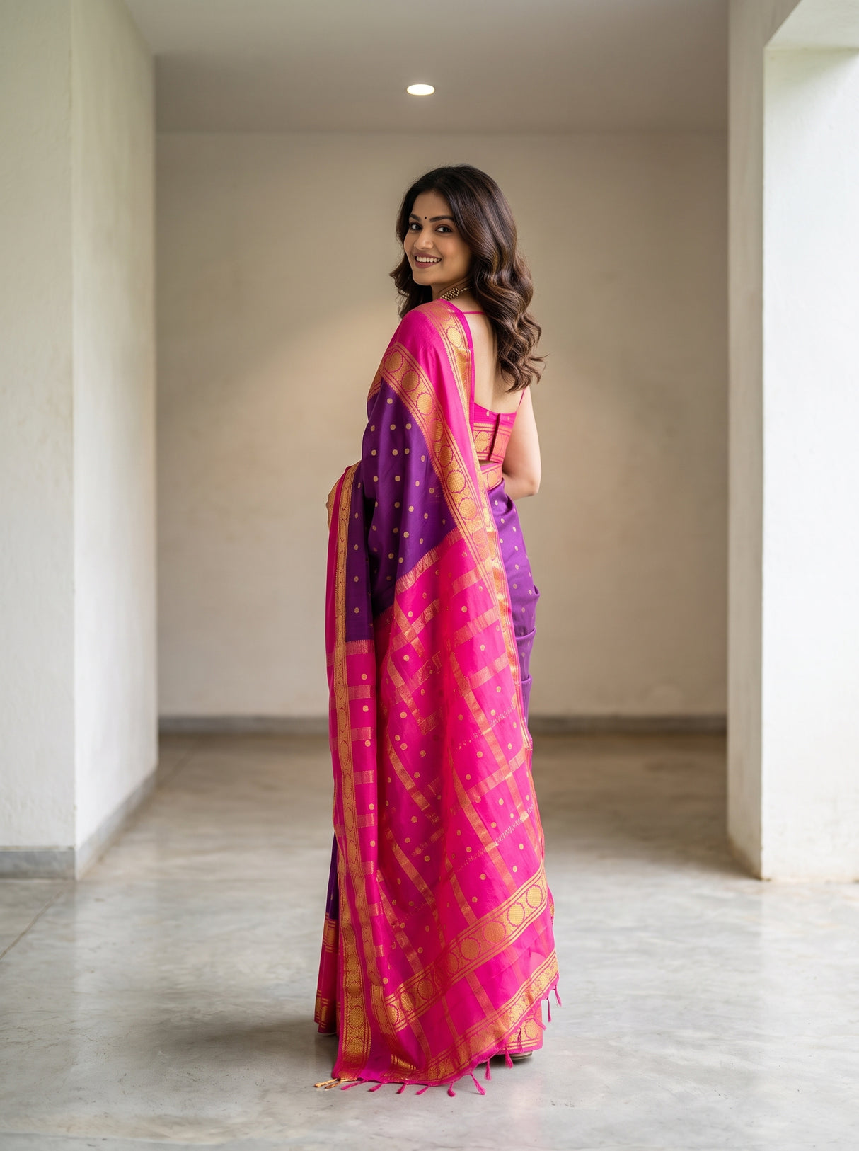 MIMOSA Magenta Saree Saree — pose 6 styling detail