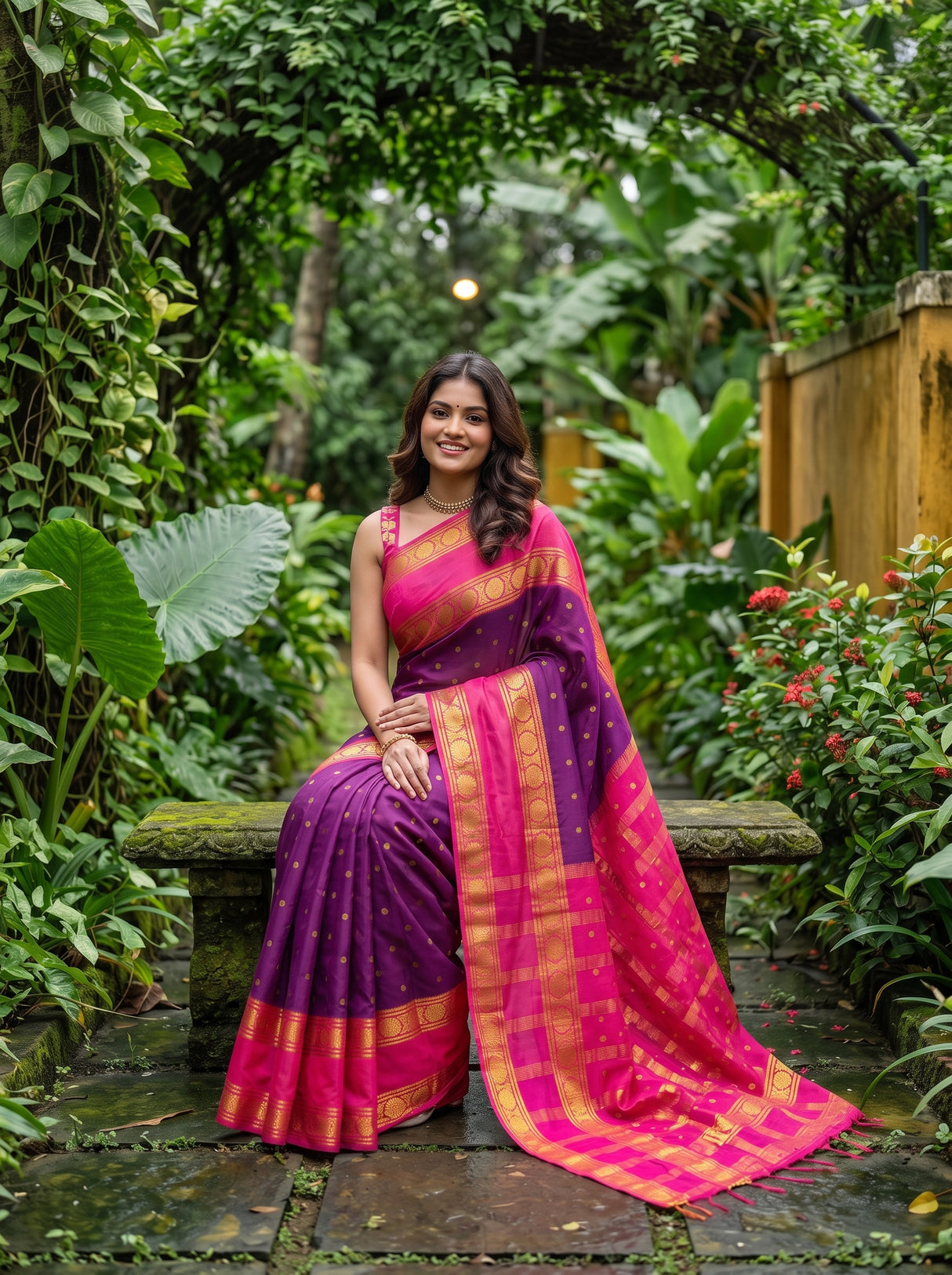 MIMOSA Magenta Saree Saree — pose 8 styling detail