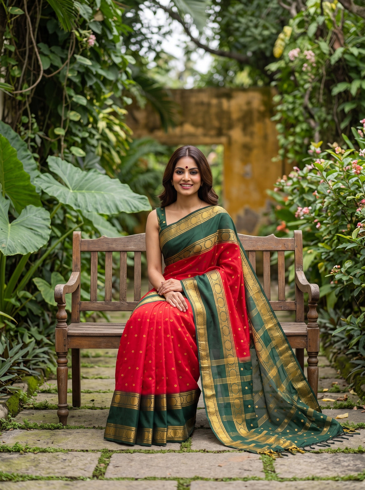 MIMOSA Strawberry Saree Saree — pose 8 styling detail