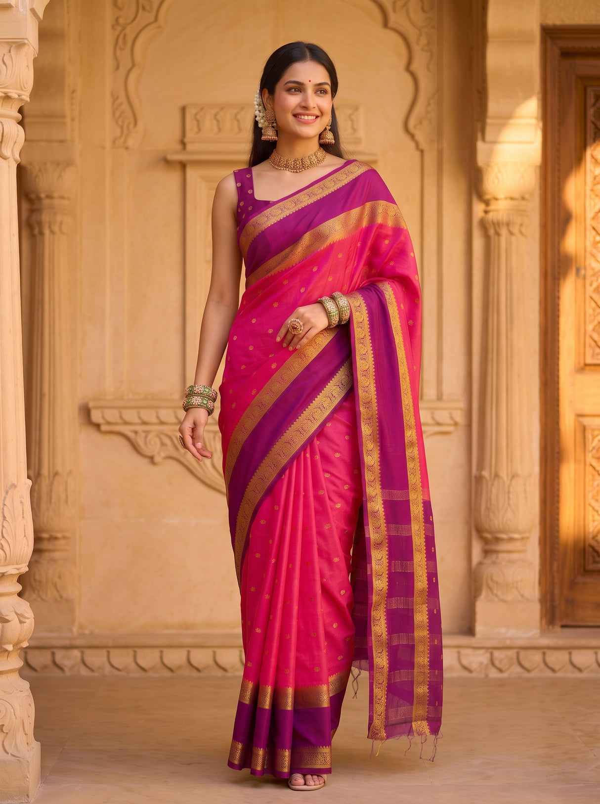 MIMOSA Gajari Saree Saree — pose 6 styling detail