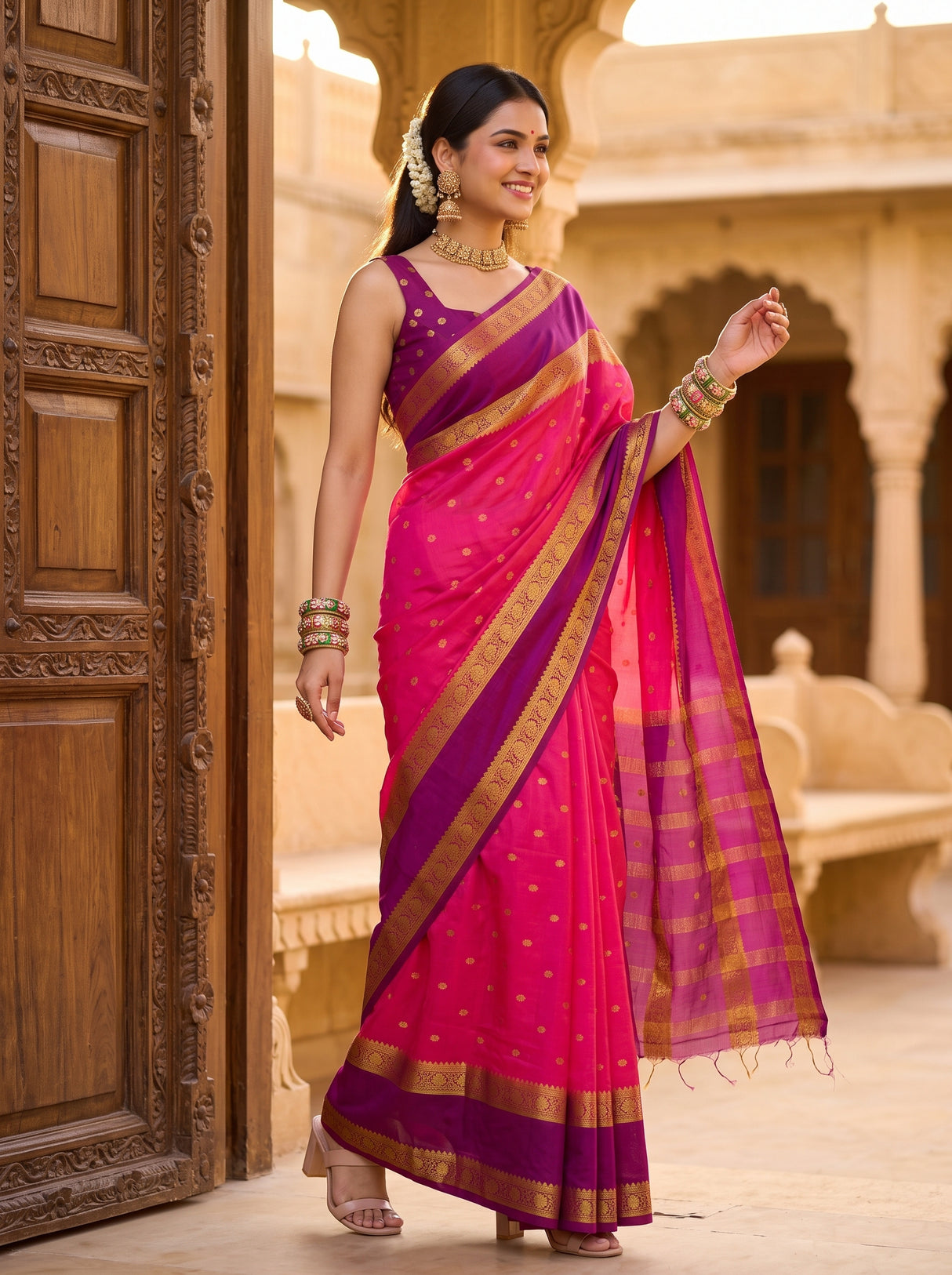 MIMOSA Gajari Saree Saree — pose 9 styling detail