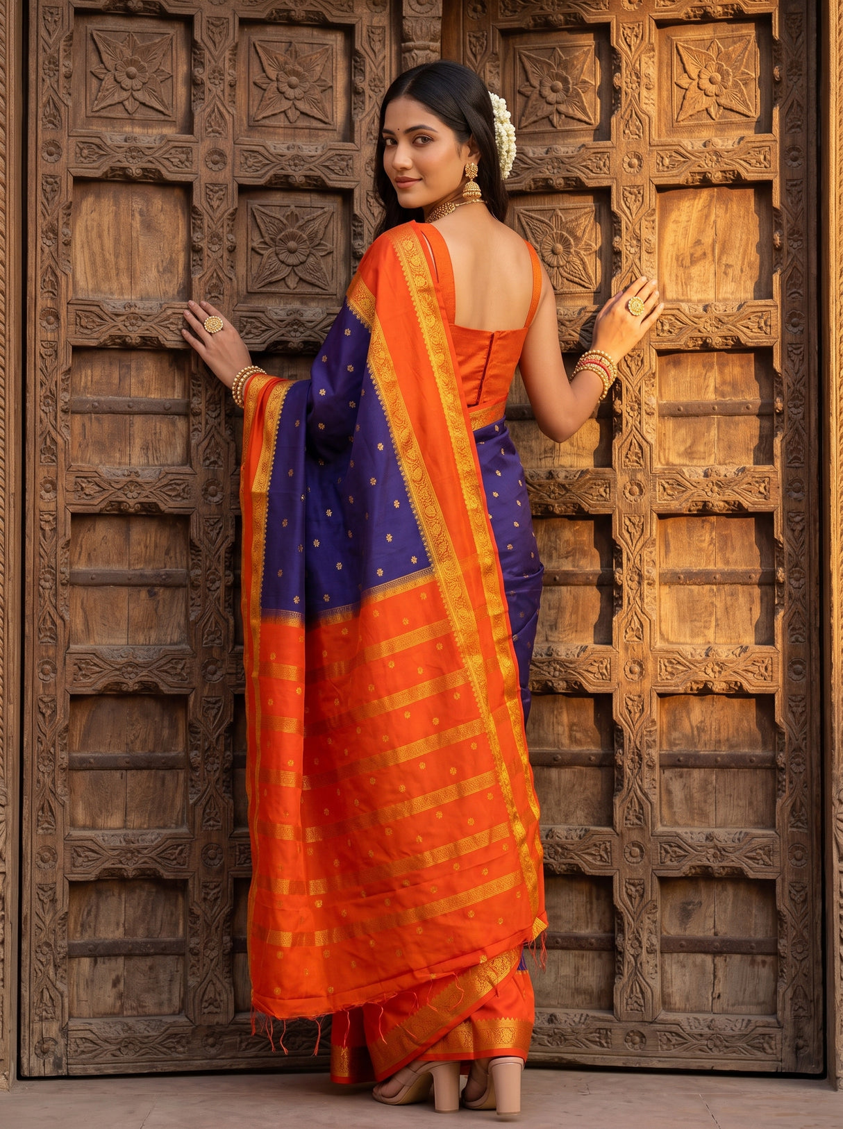MIMOSA Navy Saree Saree — pose 7 styling detail