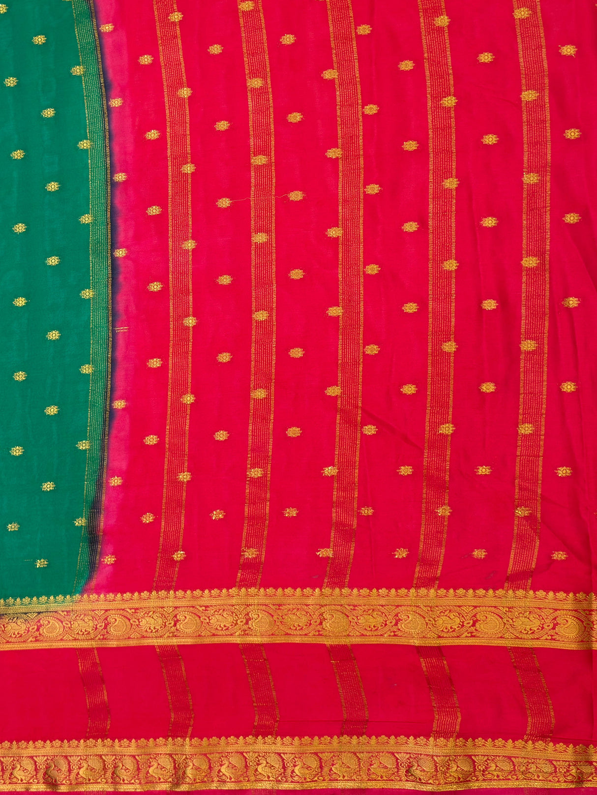 MIMOSA Rama Saree Saree — pallu and zari work detail