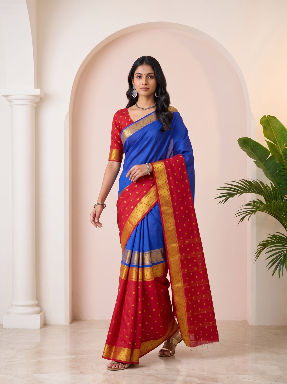 MIMOSA Royal Blue Saree Saree — pose 6 styling detail