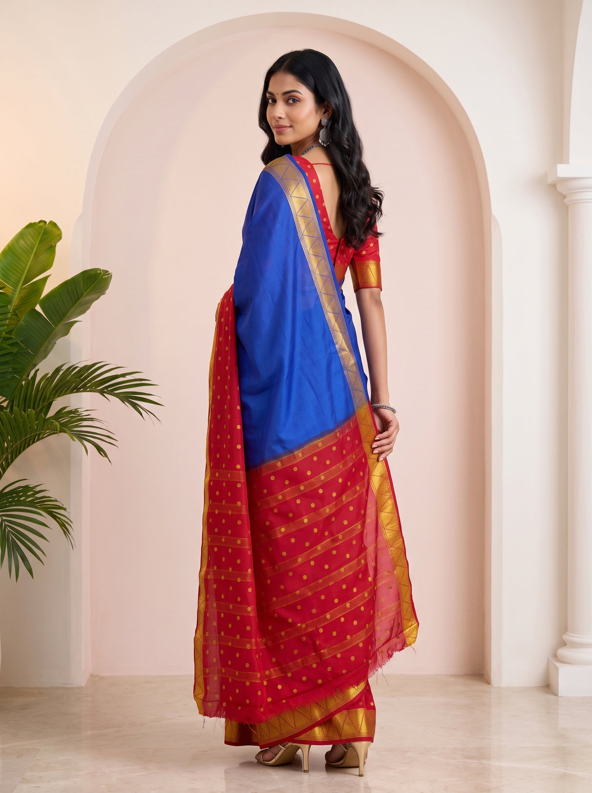 MIMOSA Royal Blue Saree Saree — pose 7 styling detail