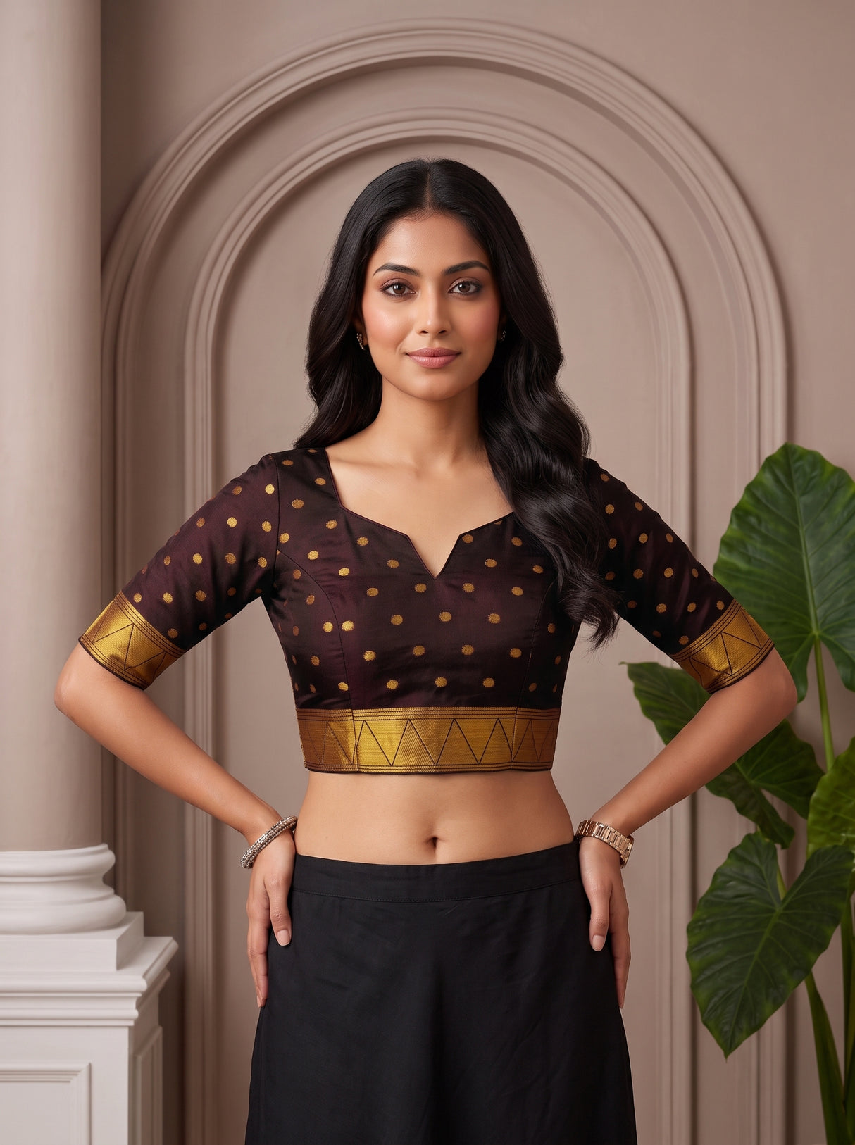 MIMOSA Red Saree Saree — blouse close-up