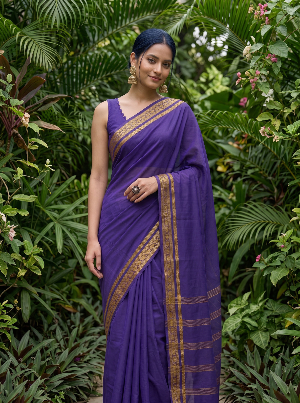 MIMOSA Navy Saree Saree — pose 10 styling detail