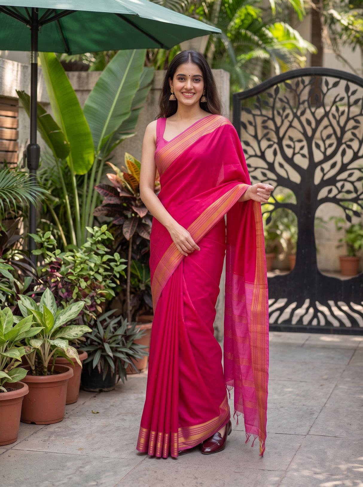 MIMOSA Rani Mysore Silk Crepe Saree — pose 5 styling detail