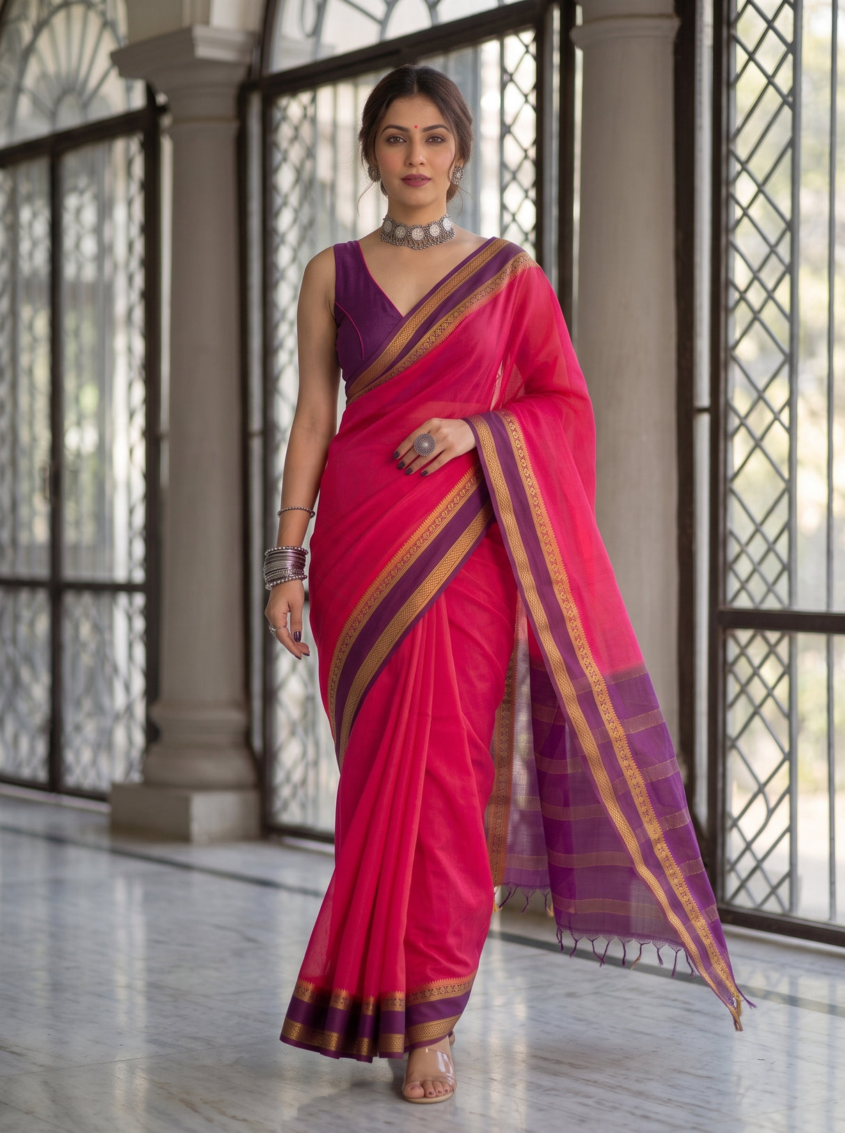MIMOSA Gajari Saree Saree — pose 6 styling detail