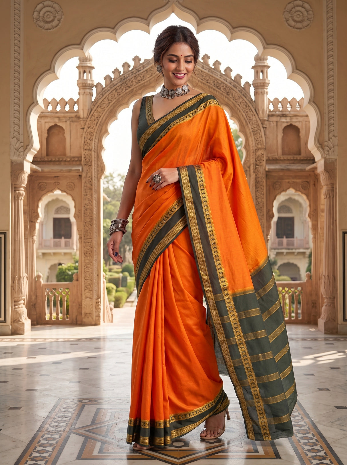 MIMOSA Mustard Saree Saree — pose 9 styling detail