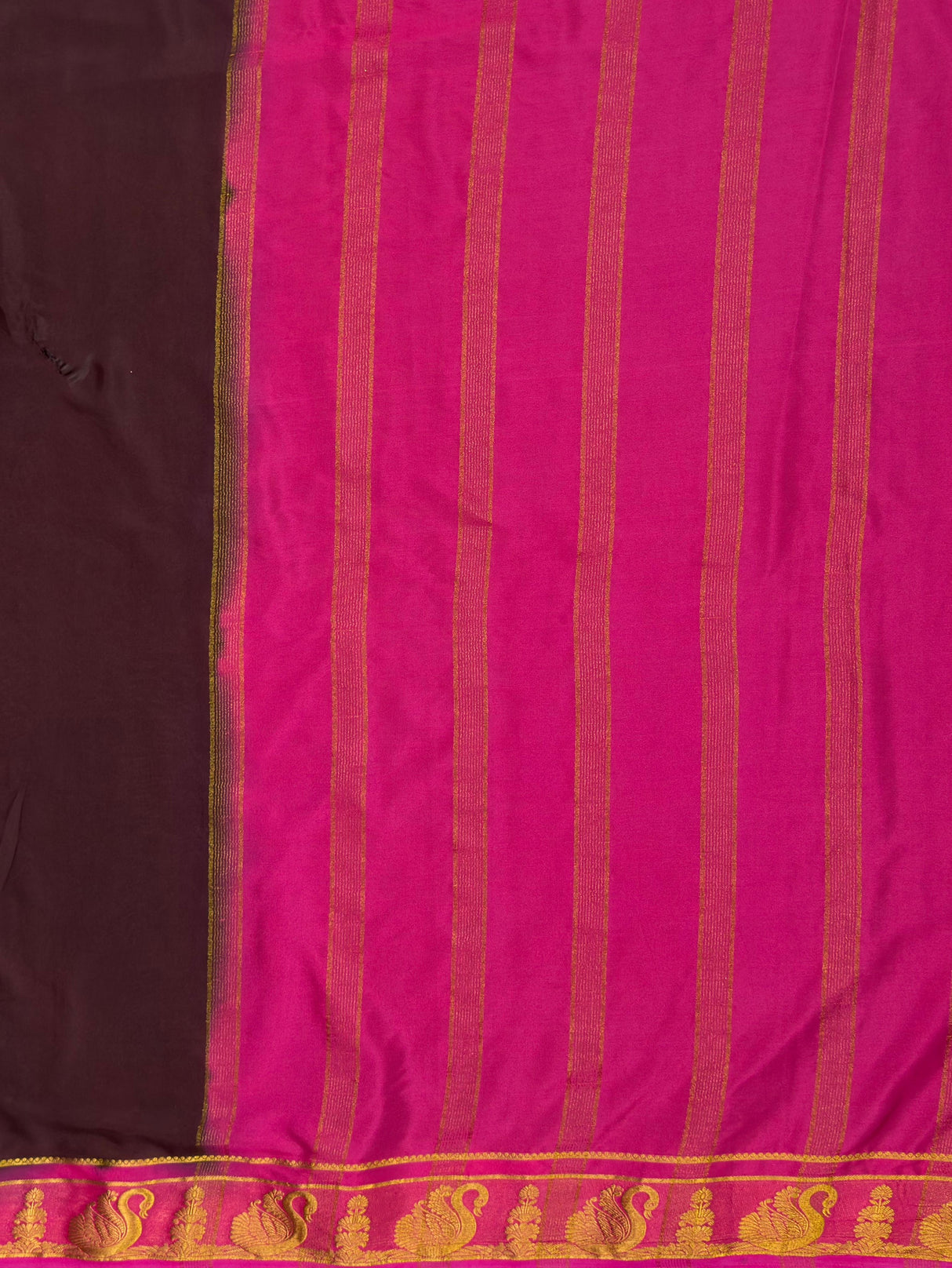 MIMOSA Chocolate Saree Saree — pallu and zari work detail