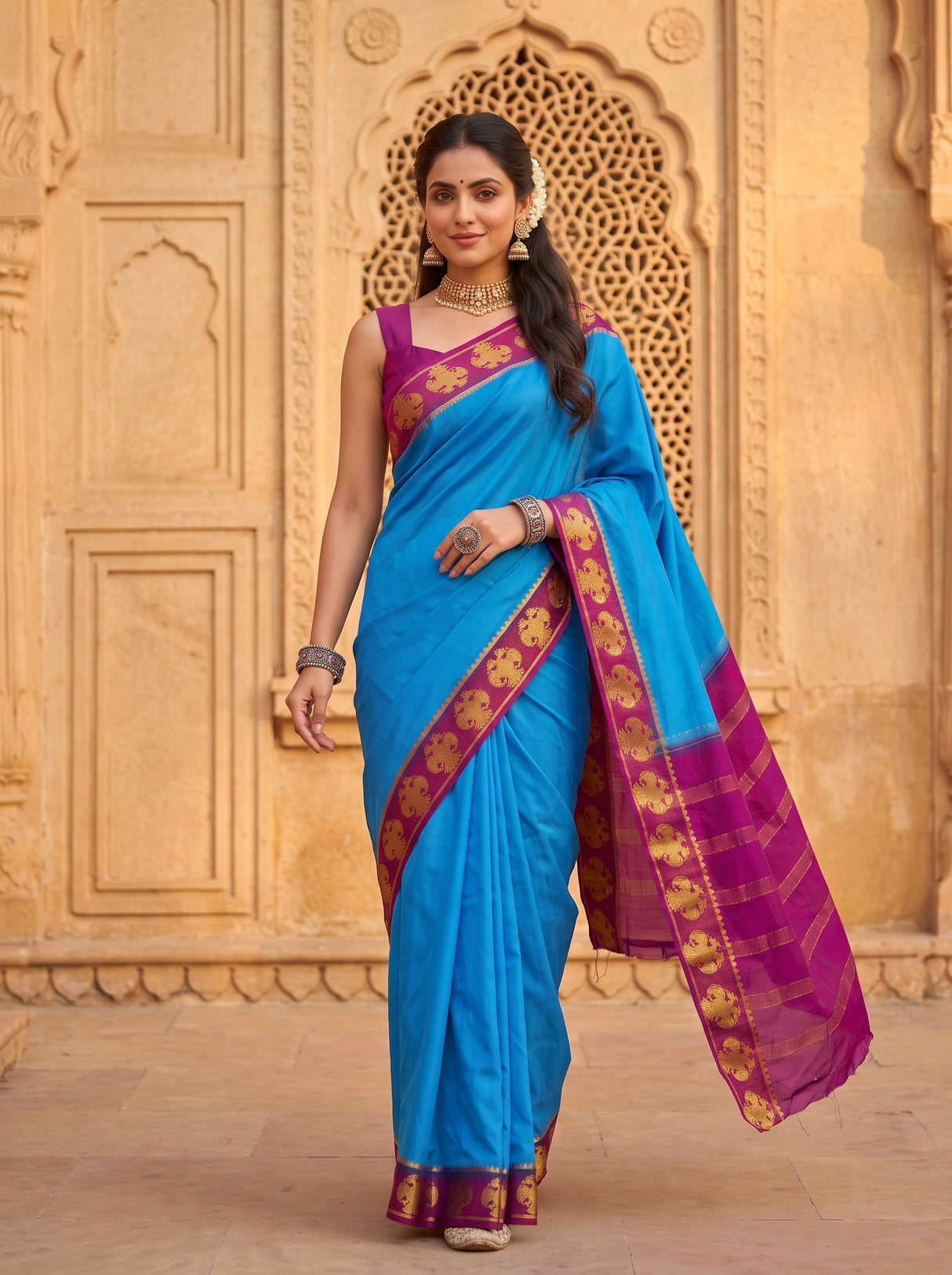 MIMOSA Ananda Saree Saree — pose 6 styling detail