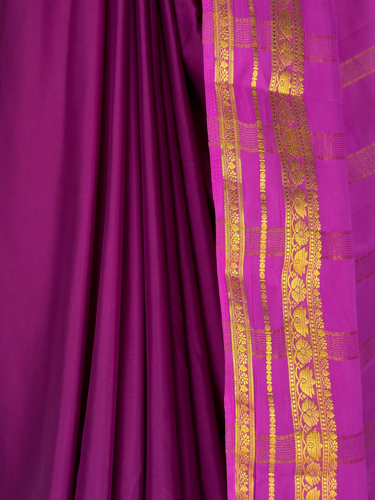 MIMOSA Magenta Mysore Silk Crepe Saree — fleets shot full lifestyle