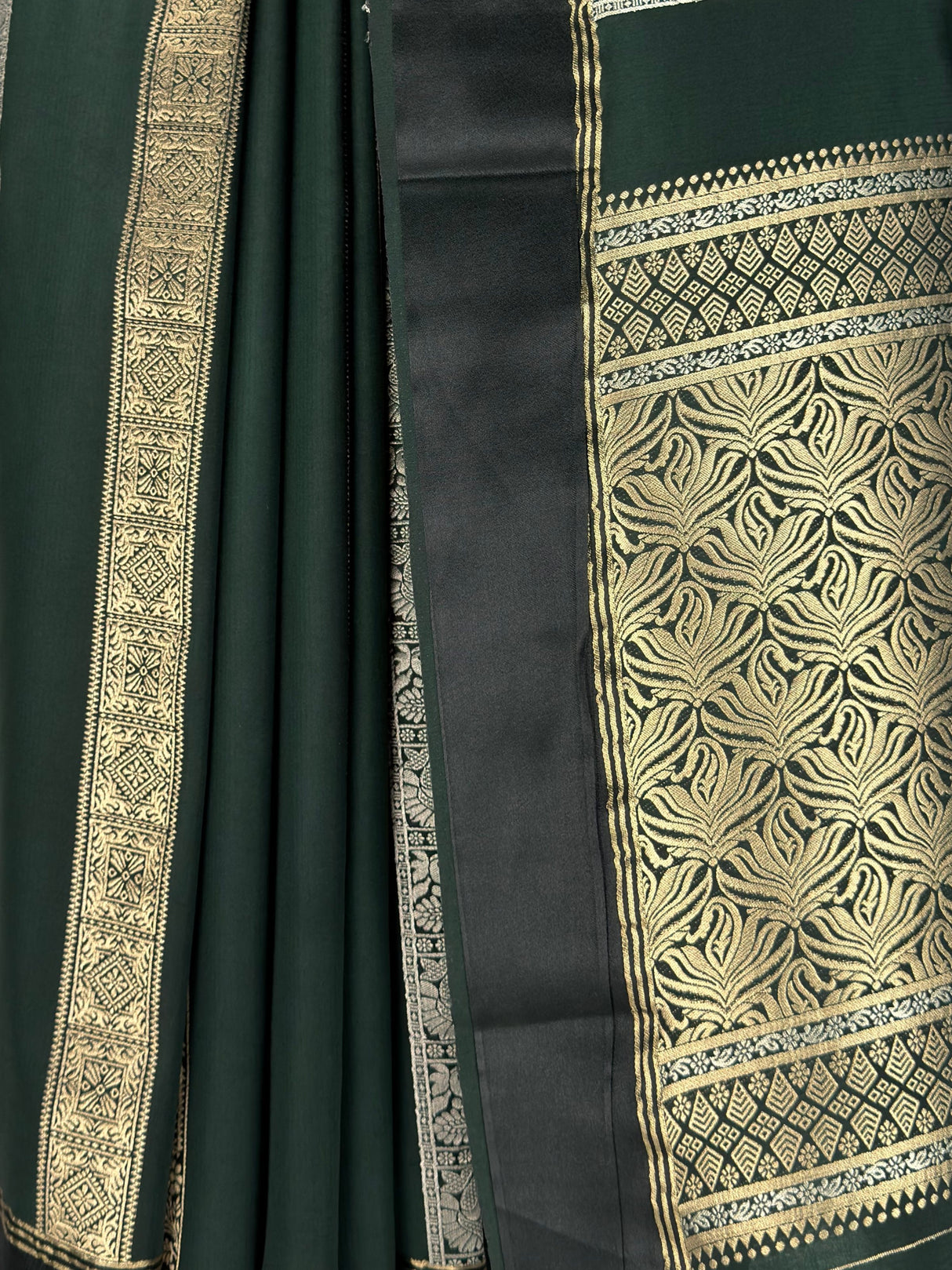 MIMOSA Bottle Green Saree Saree — fleets shot full lifestyle