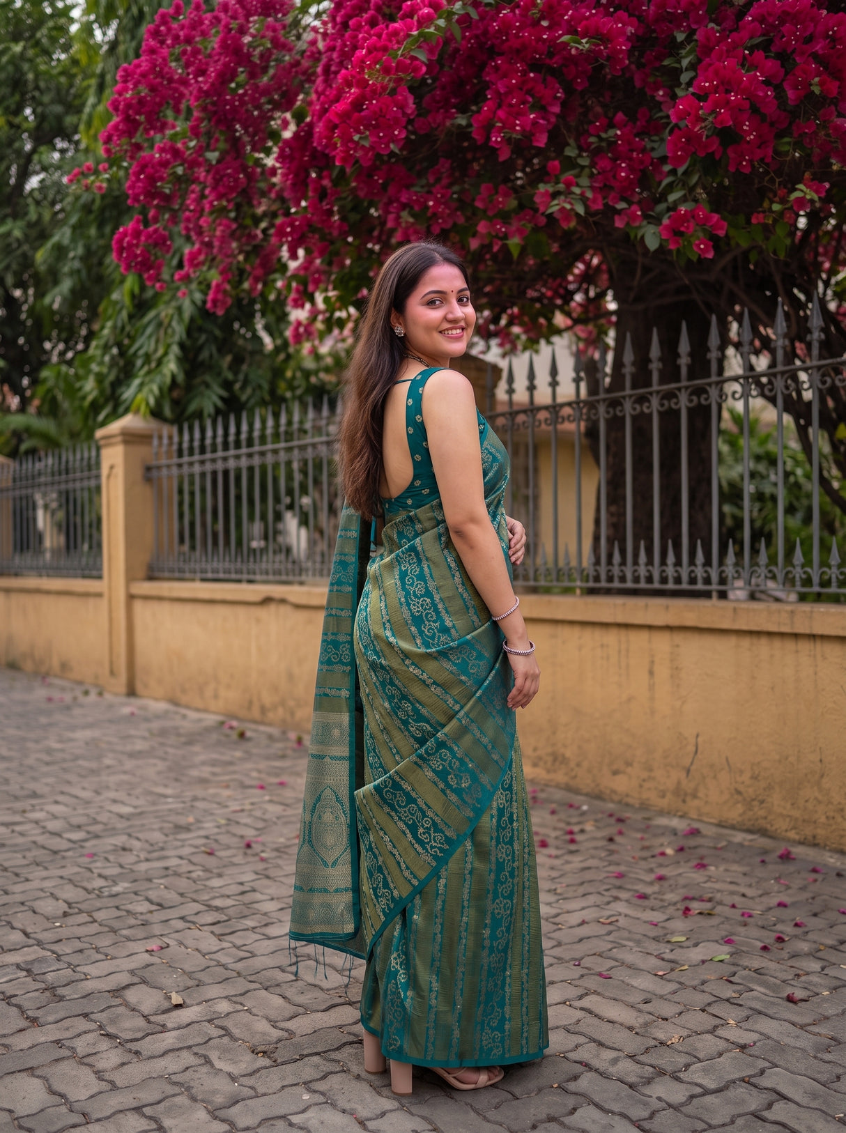 MIMOSA Sapphire Saree Saree — pose 5 styling detail