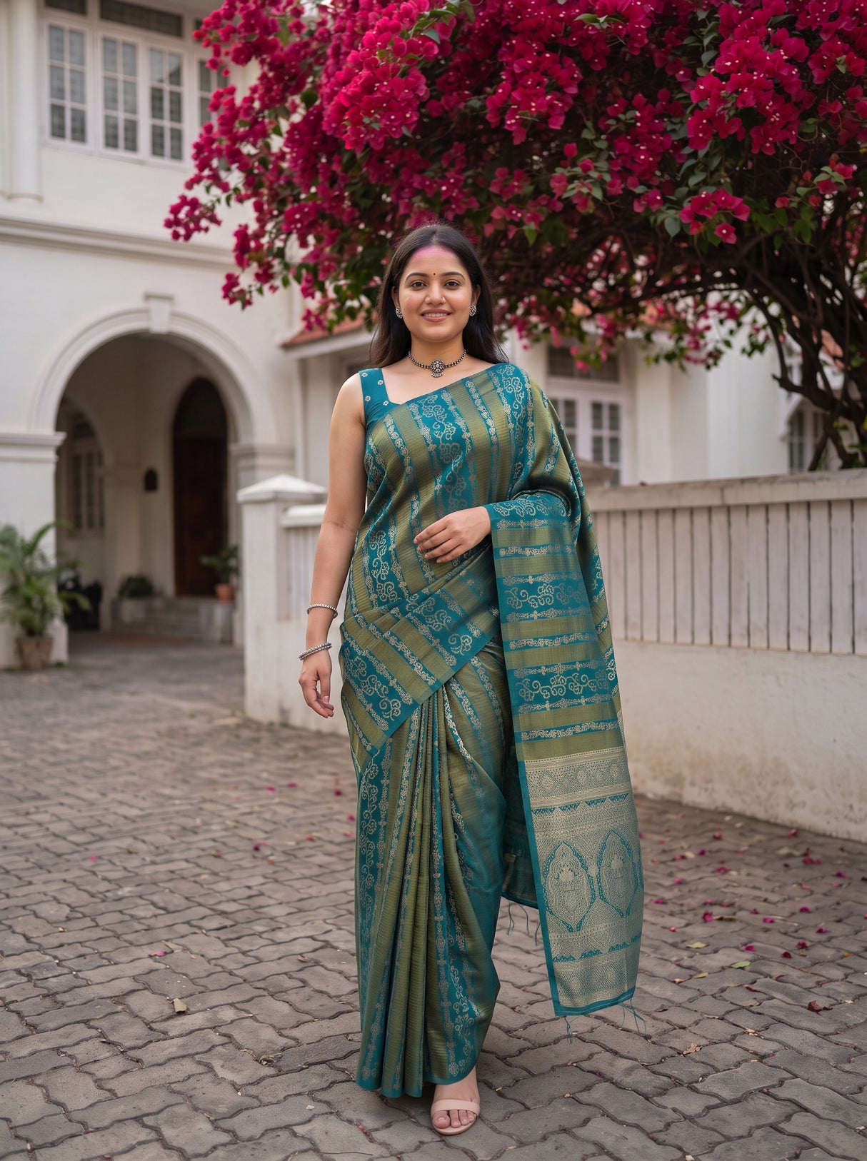 MIMOSA Sapphire Saree Saree — pose 6 styling detail