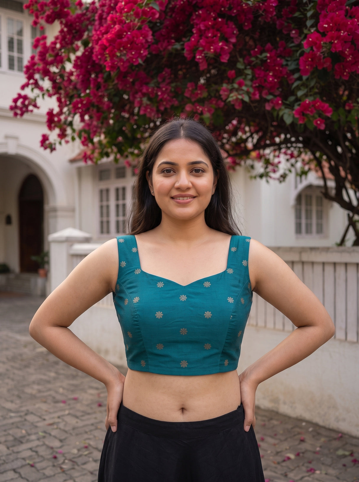 MIMOSA Sapphire Saree Saree — blouse close-up