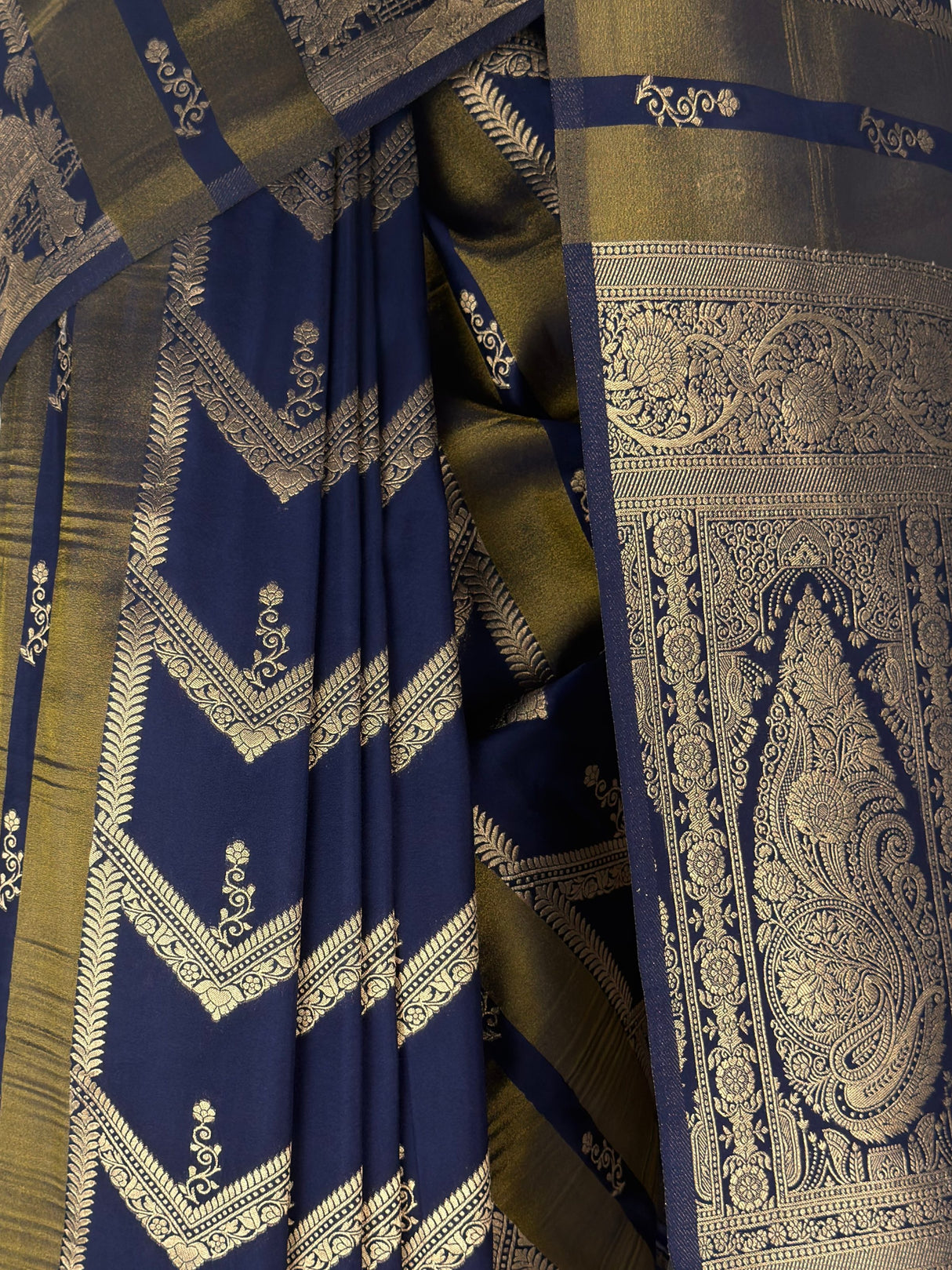 MIMOSA Navy Saree Saree — fleets shot full lifestyle