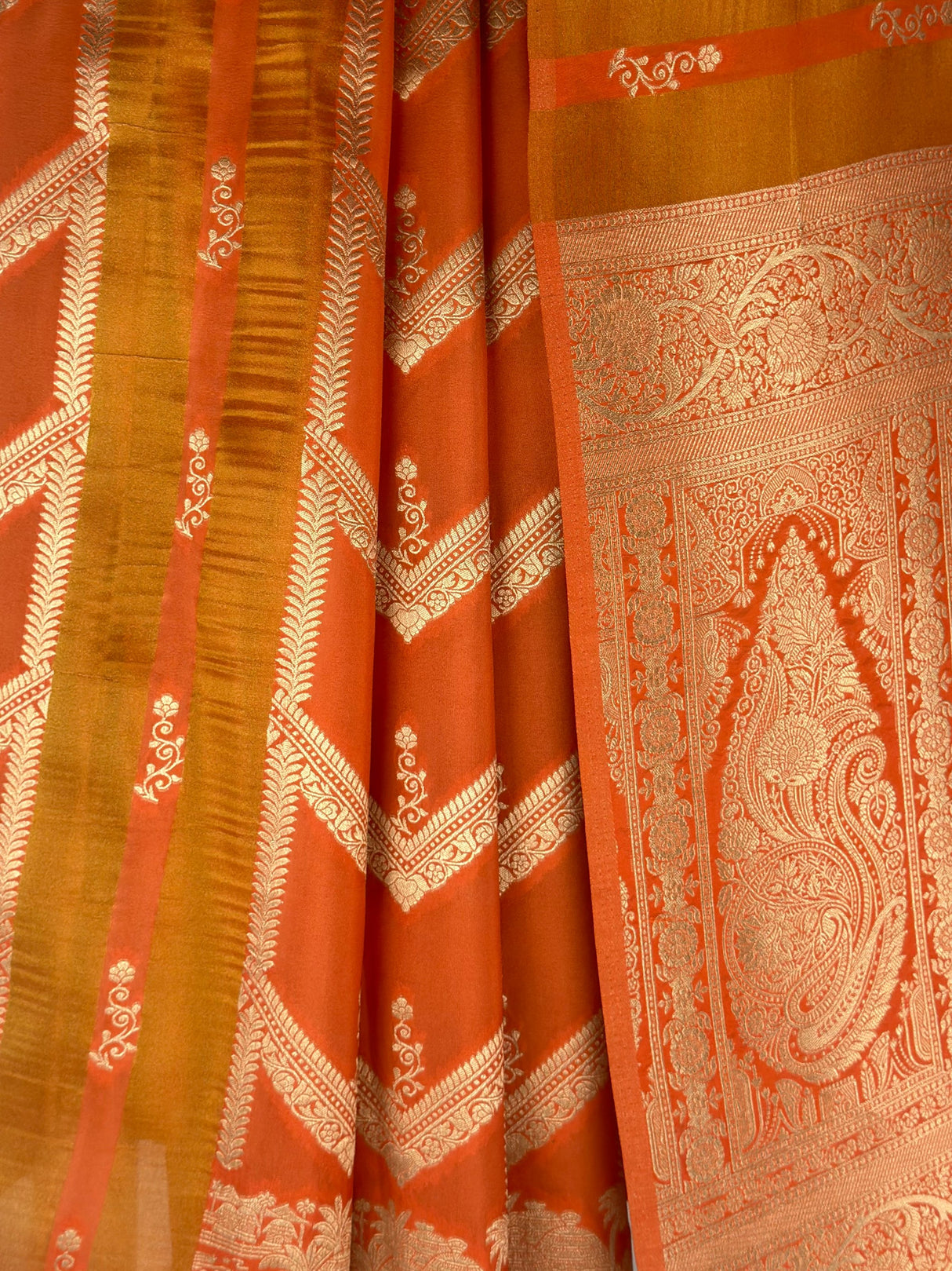 MIMOSA Peach Saree Saree — fleets shot full lifestyle