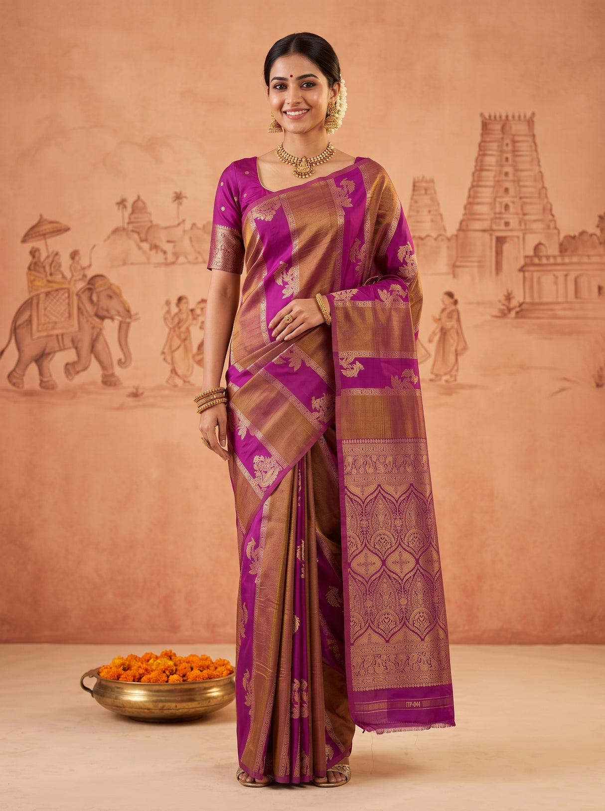 MIMOSA Jamun Saree Saree — front view on mannequin