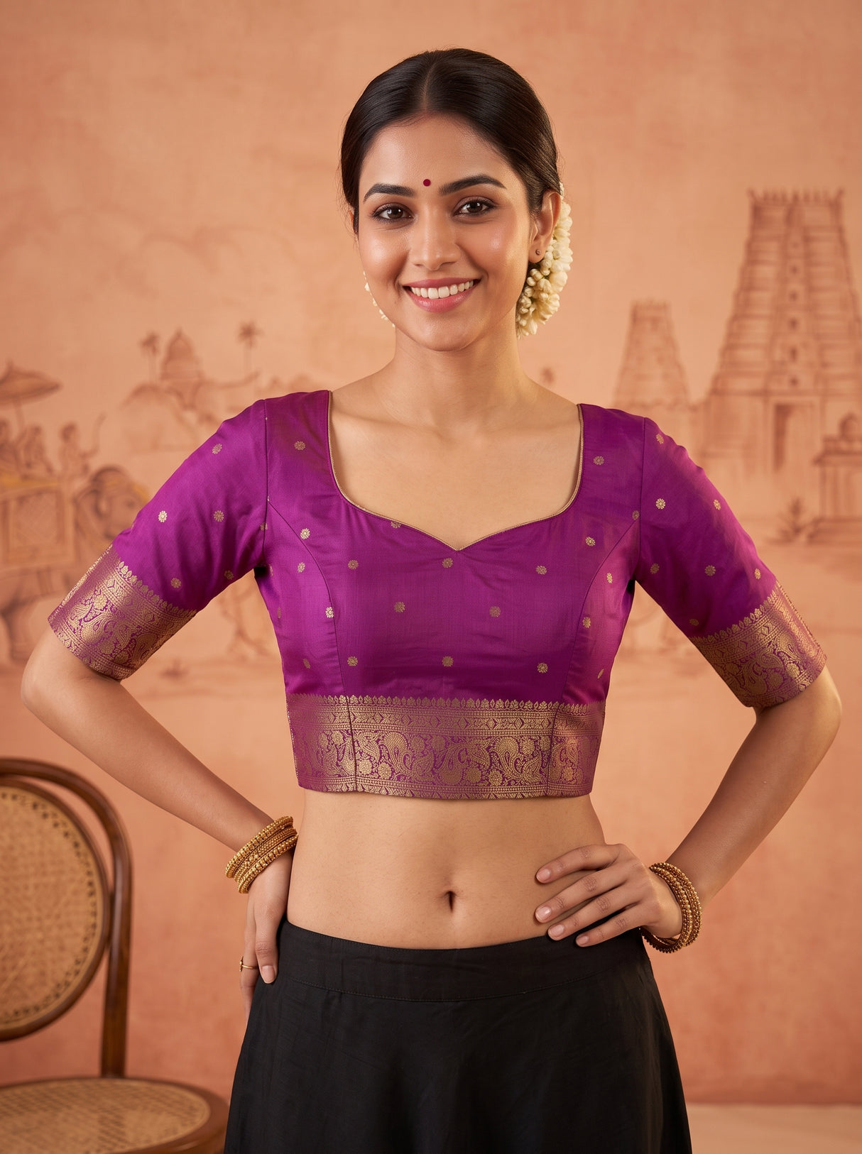 MIMOSA Jamun Saree Saree — blouse close-up