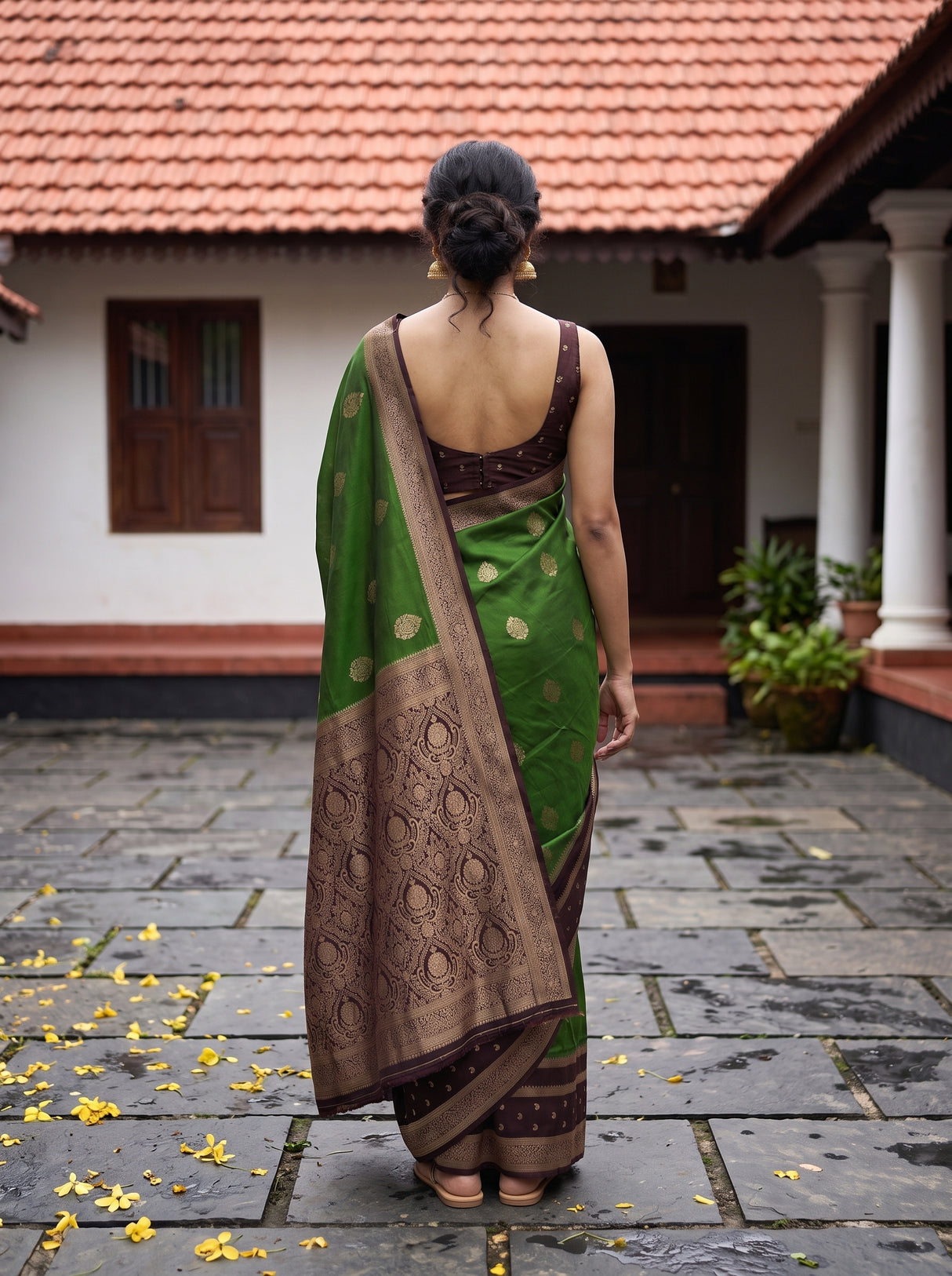 MIMOSA Green Saree Saree — pose 2 styling detail