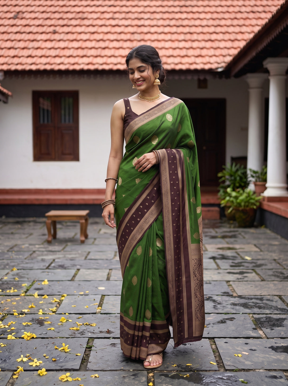 MIMOSA Green Saree Saree — pose 9 styling detail
