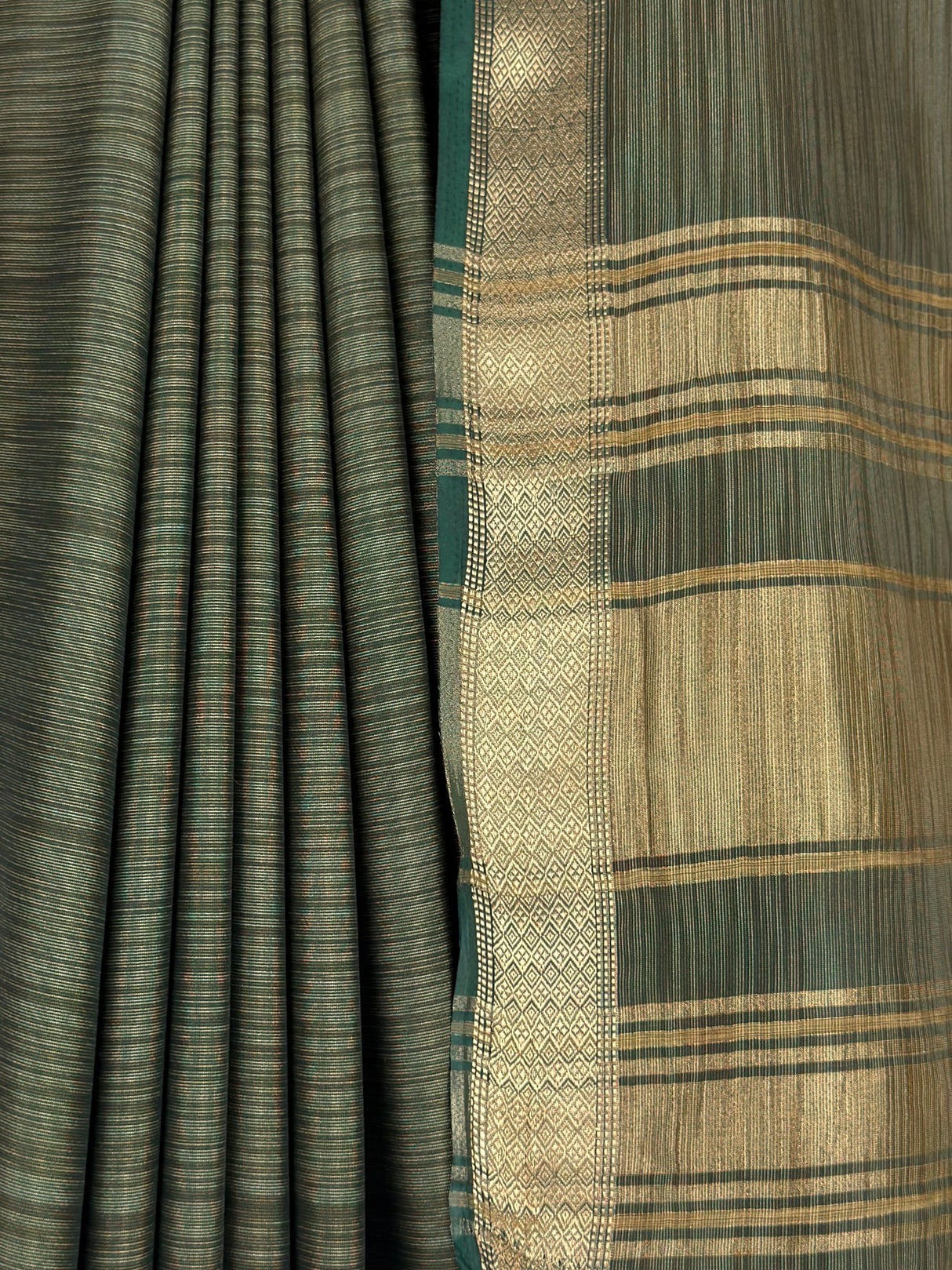 MIMOSA Bottle Green Saree Saree — fleets shot full lifestyle