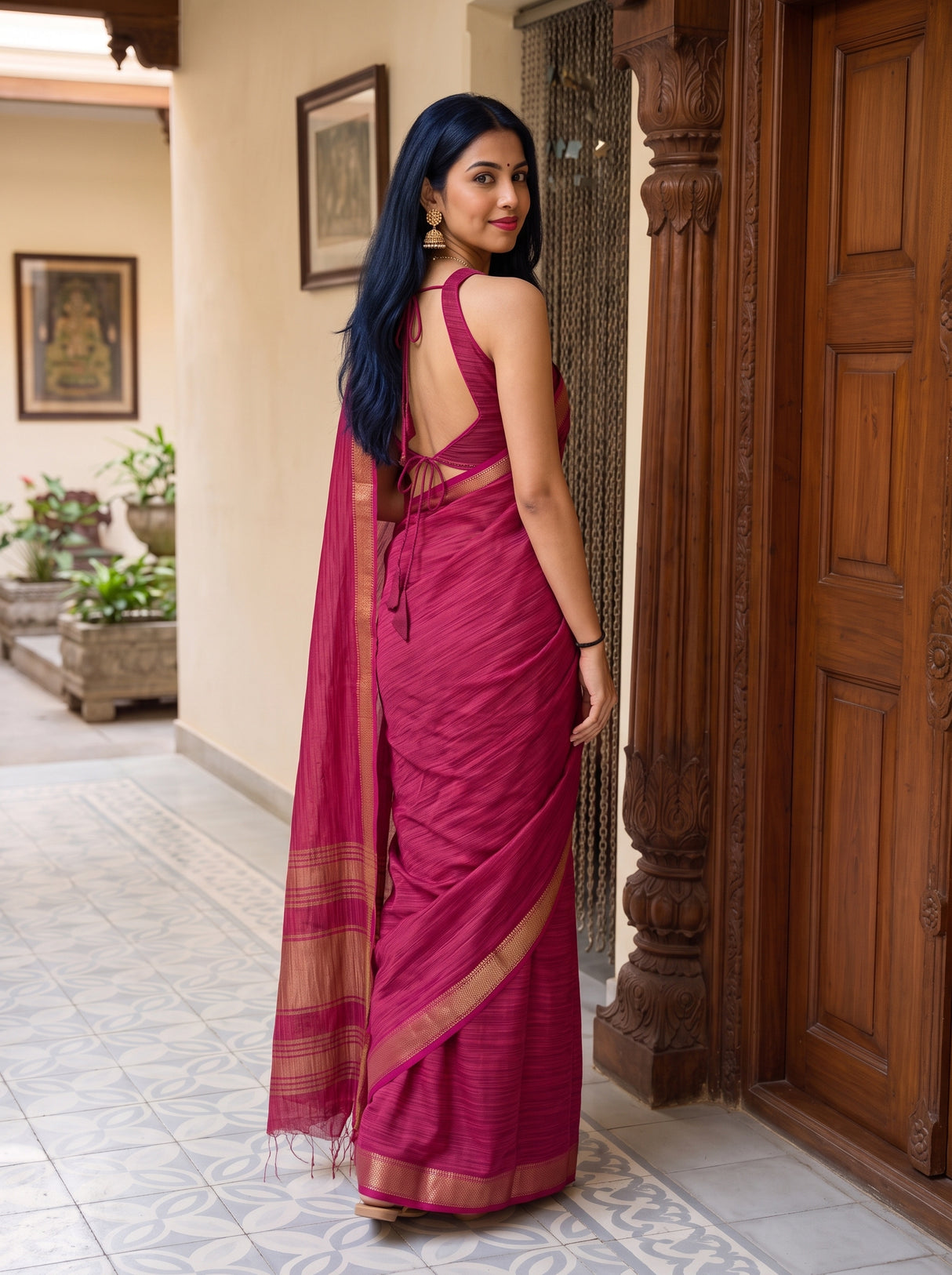 MIMOSA Rani Saree Saree — pose 7 styling detail