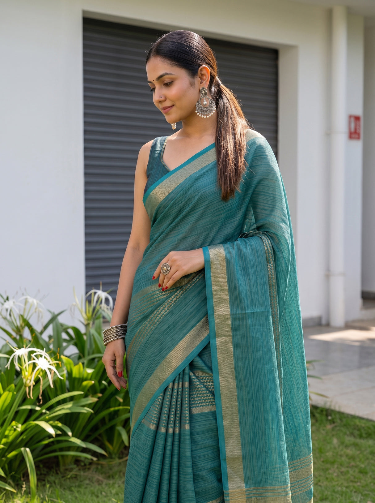 MIMOSA Sapphire Saree Saree — pose 10 styling detail