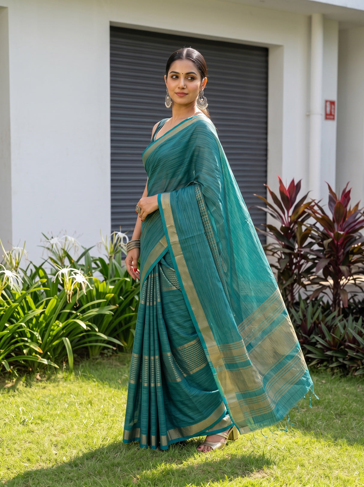 MIMOSA Sapphire Saree Saree — pose 5 styling detail