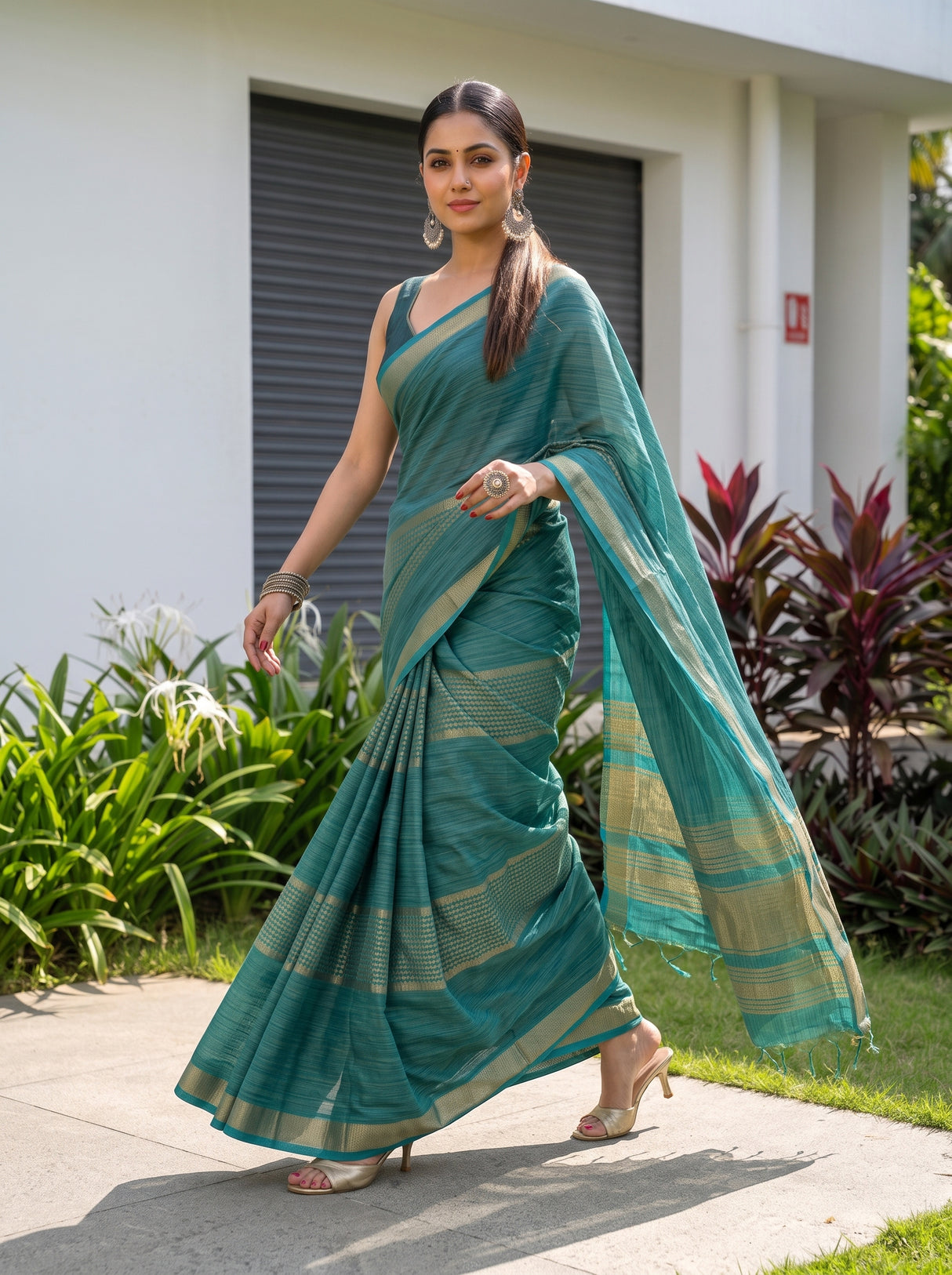 MIMOSA Sapphire Saree Saree — pose 6 styling detail