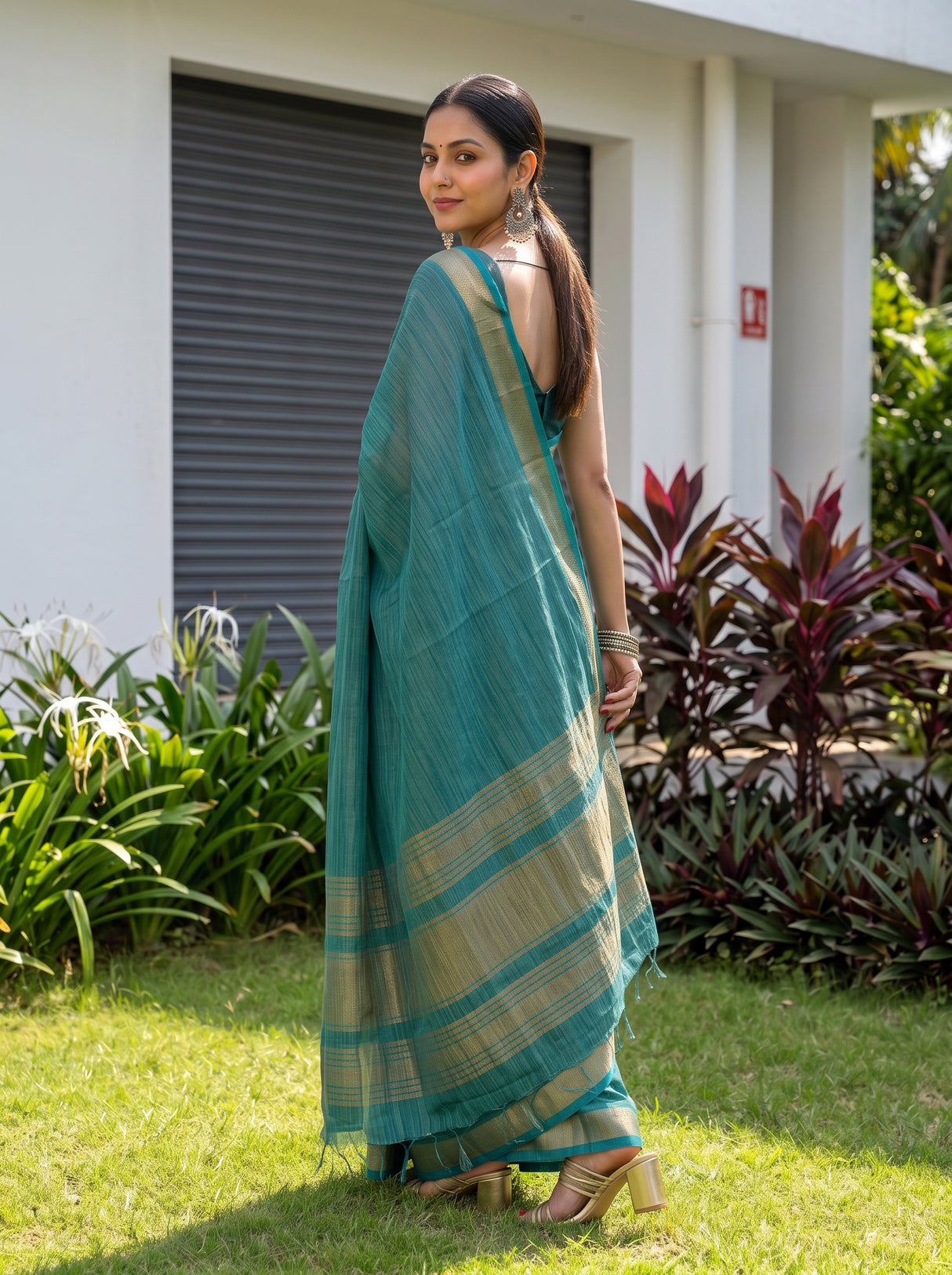 MIMOSA Sapphire Saree Saree — pose 7 styling detail