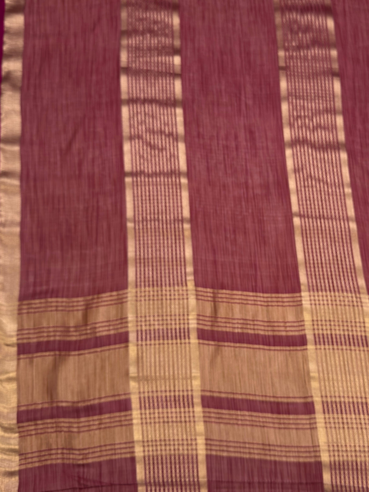 MIMOSA Wine Saree Saree — pallu and zari work detail