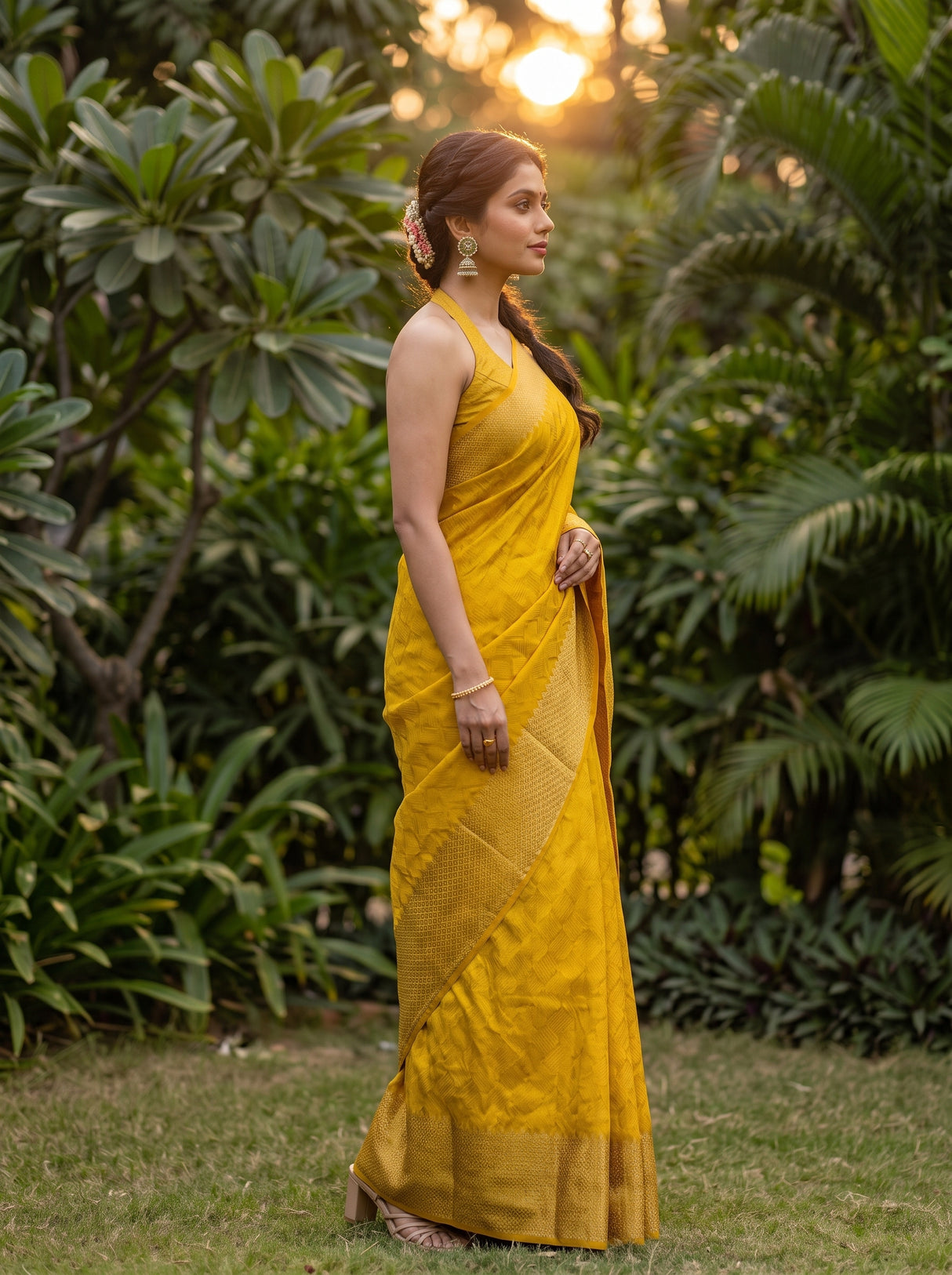MIMOSA Gold Saree Saree — pose 3 styling detail