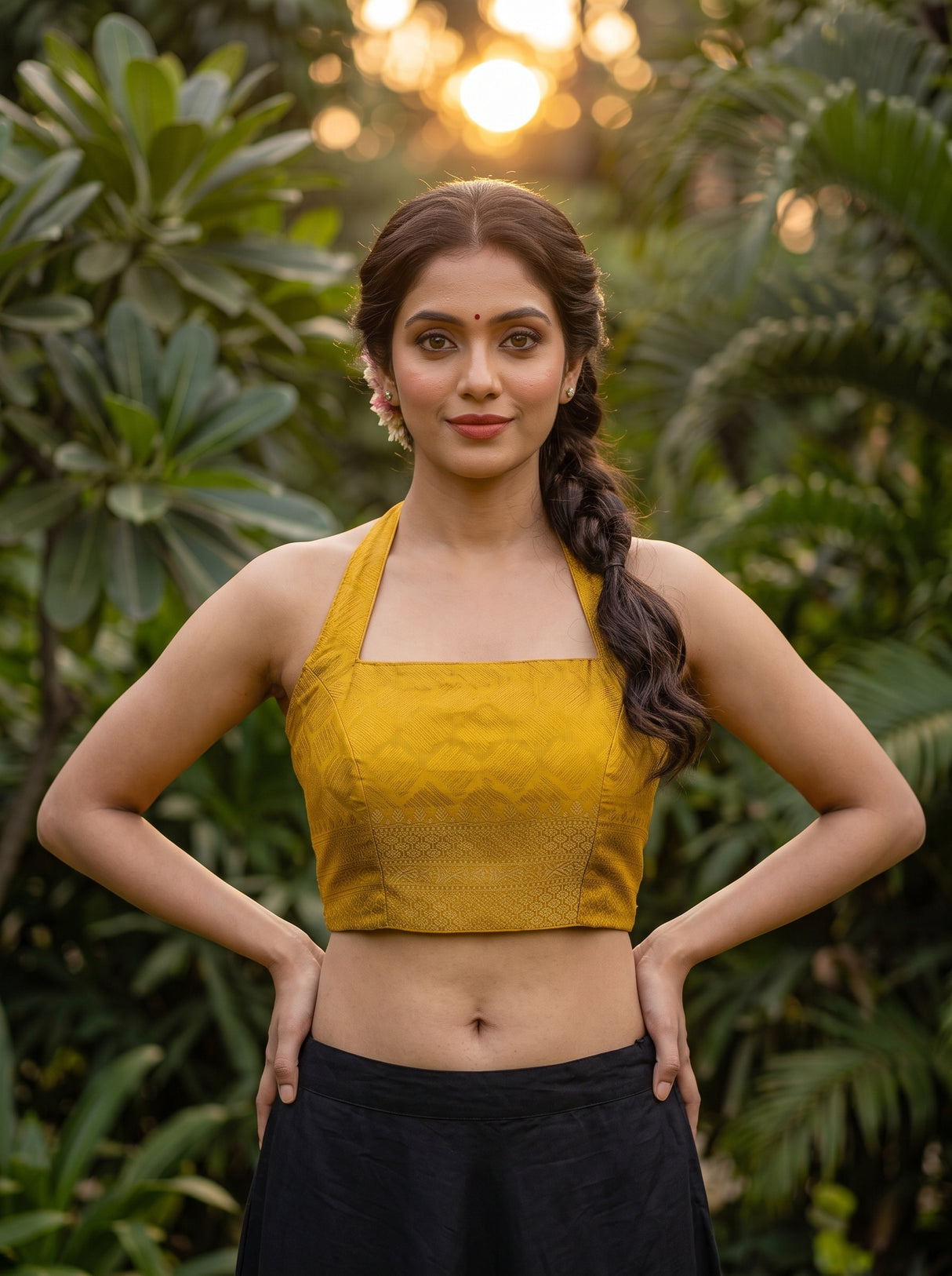 MIMOSA Gold Saree Saree — blouse close-up