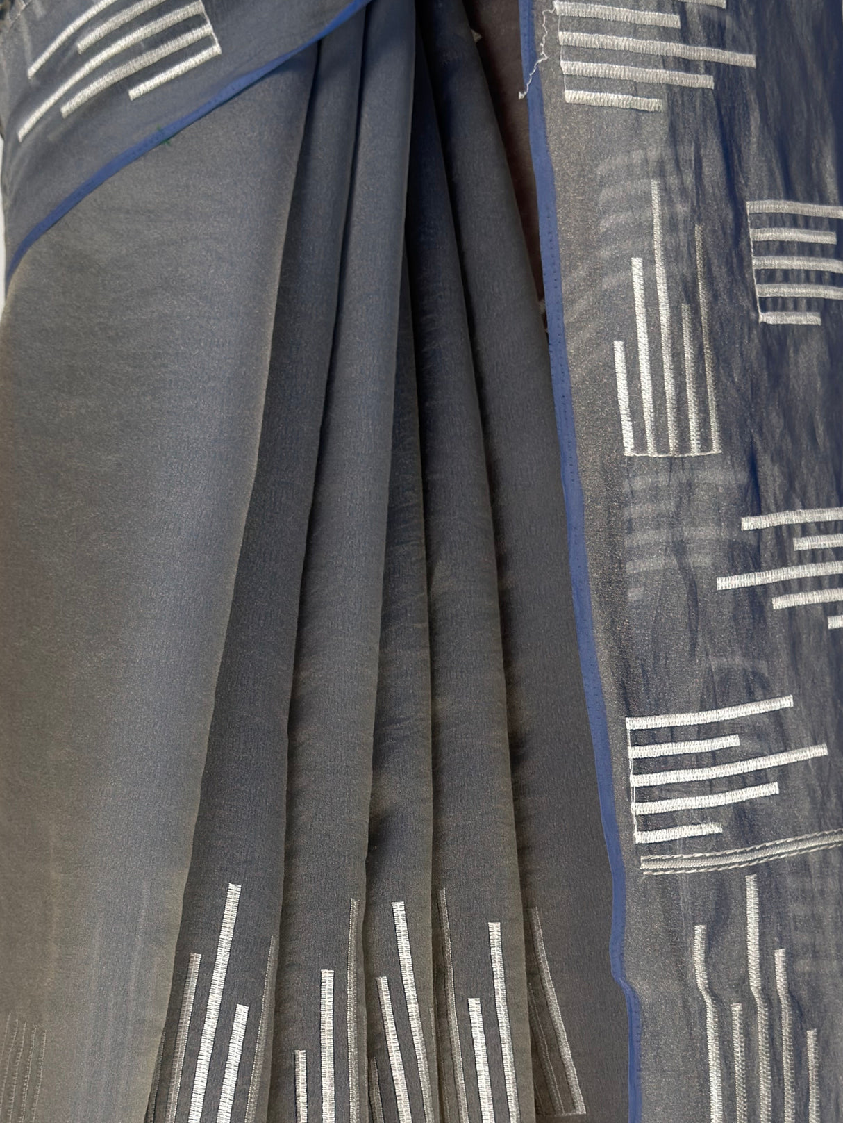 MIMOSA Grey Saree Saree — fleets shot full lifestyle